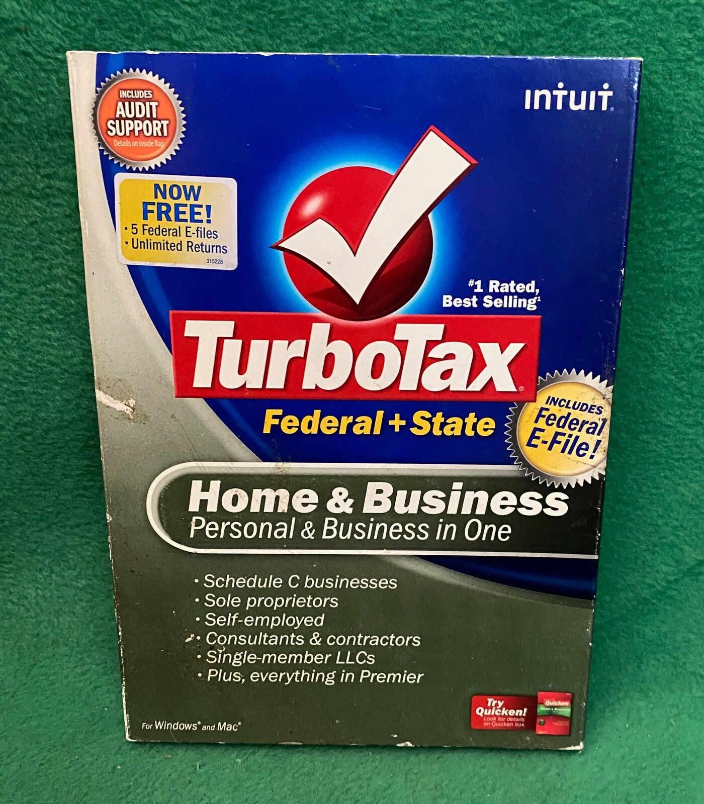 2008 Turbo Tax Home & Business Personal & Business In One Windows & Mac.
