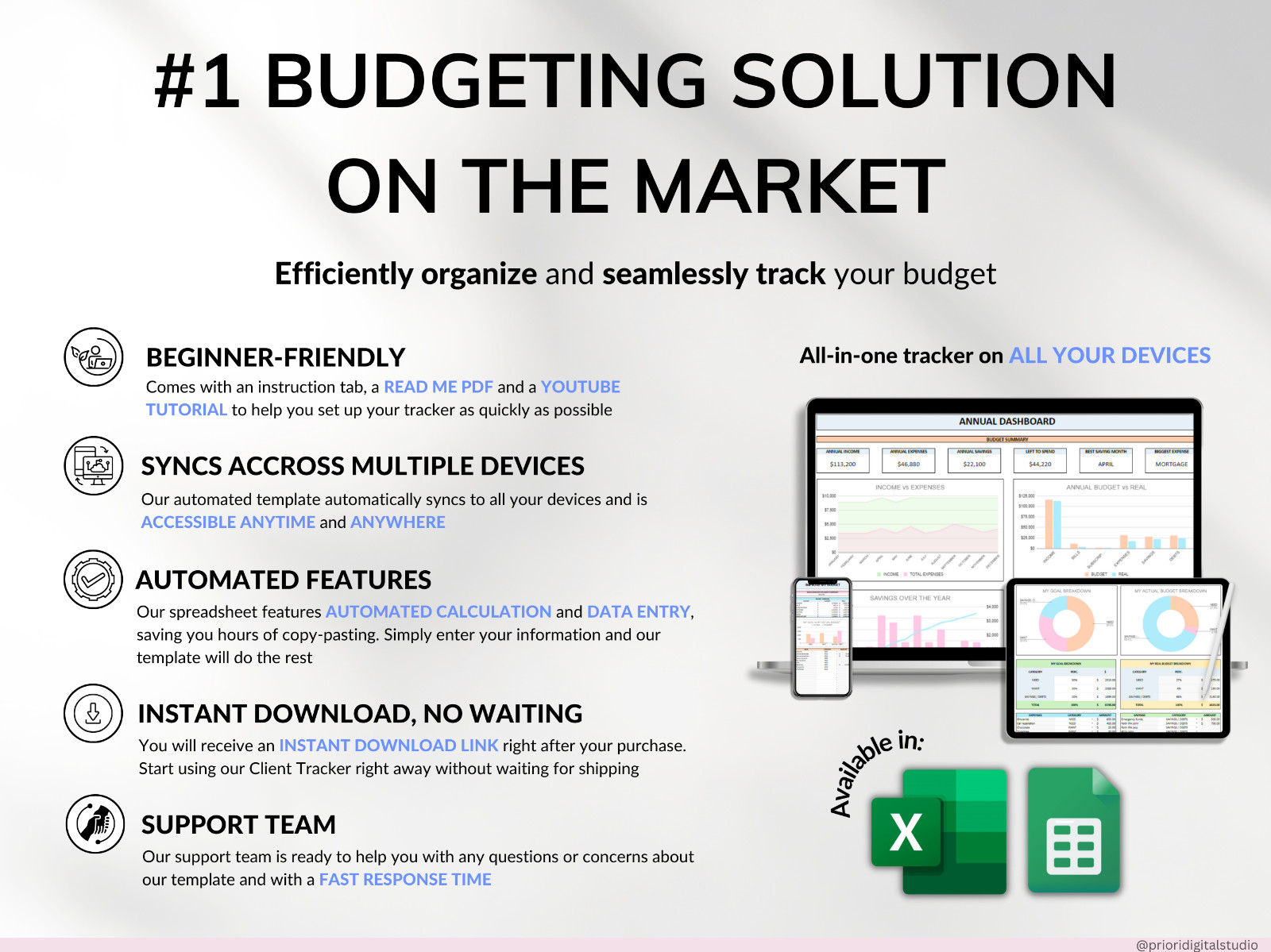 Annual Family Budget Monthly Budget Tracker Excel Spreadsheet Google Sheet