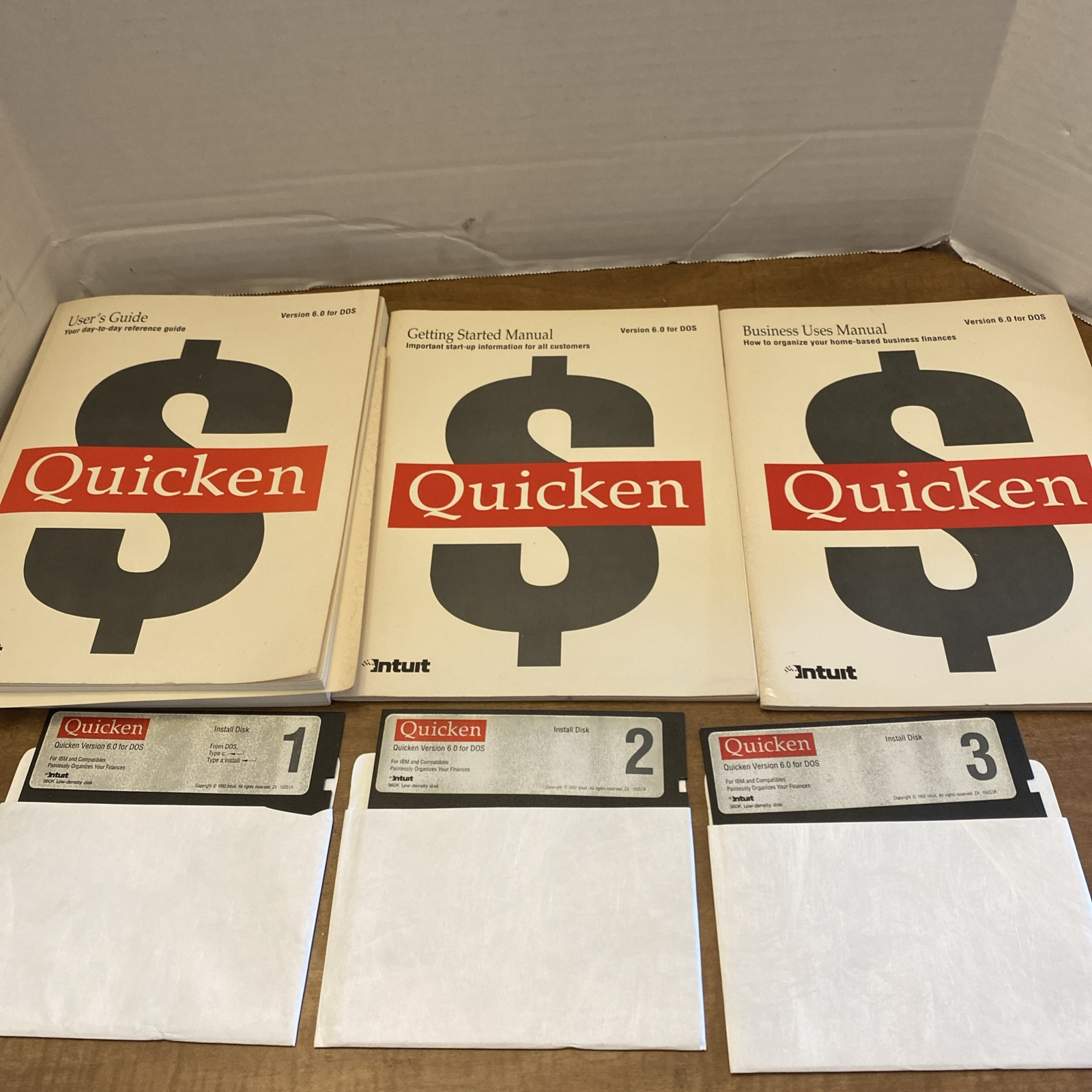 Intuit Quicken 6.0 For DOS Organize Finances 5.25” Floppy