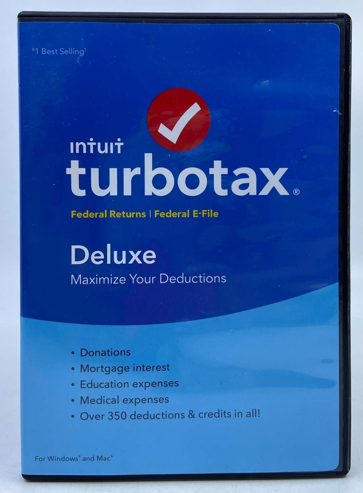 Intuit TurboTax Deluxe Federal 2018 Windows Mac Disc EUC + Slight Case Damage