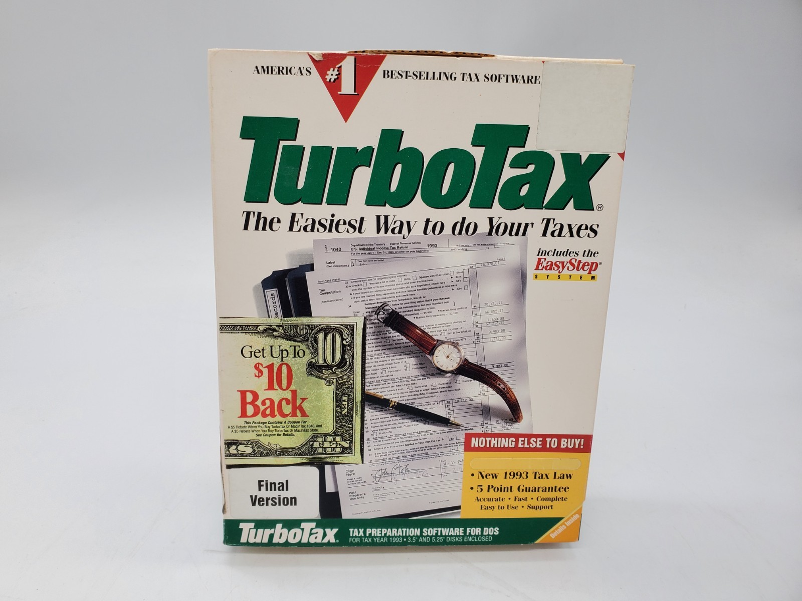 TurboTax Tax Year 1993 -Final Ver (ChipSoft, 3.5 & 5.25 Disks, DOS) Vintage CIB