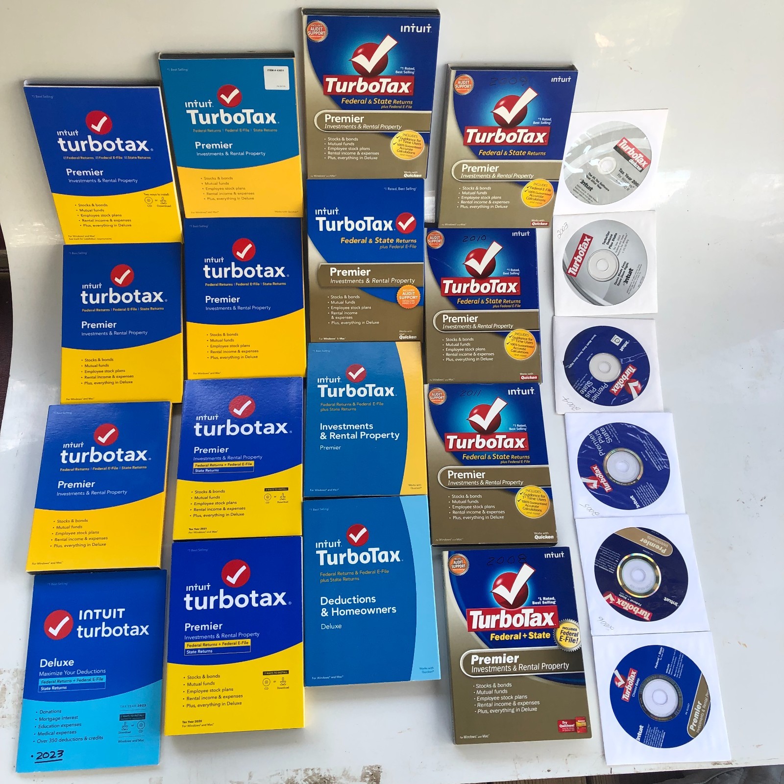 Lot of 22 Intuit TurboTax Home & Business Tax Software Mac & Windows 2002-2023