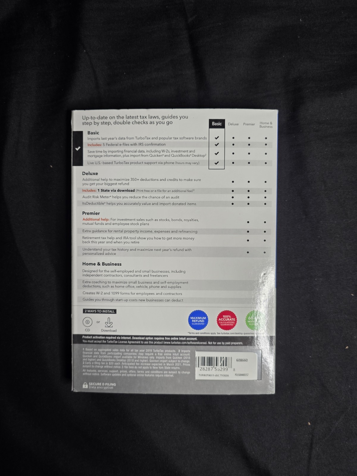 Intuit TurboTax Basic Federal + E-file (2020 Mac – Windows)