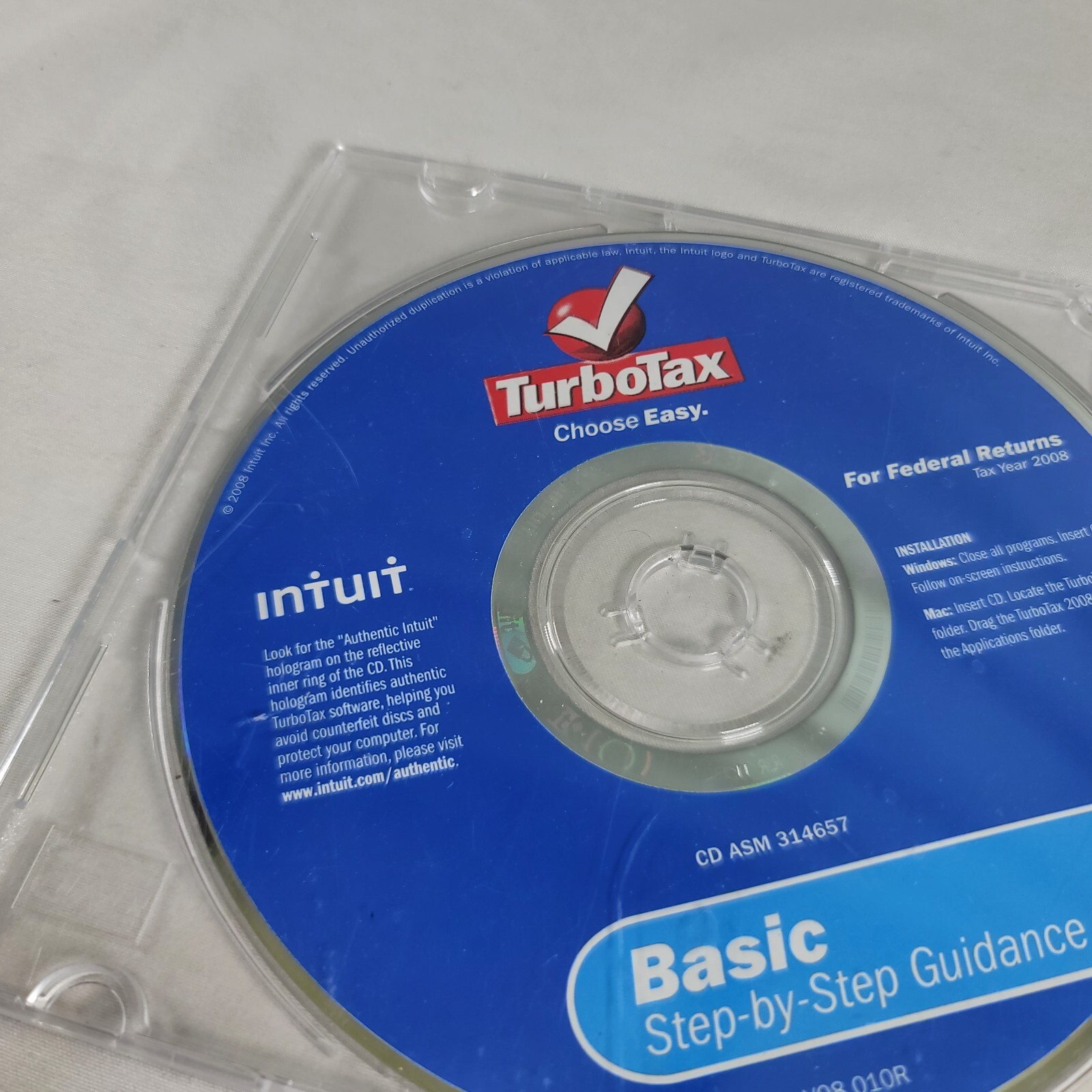 Turbotax Intuit Federal Returns 2008 – Basic – Disc Only