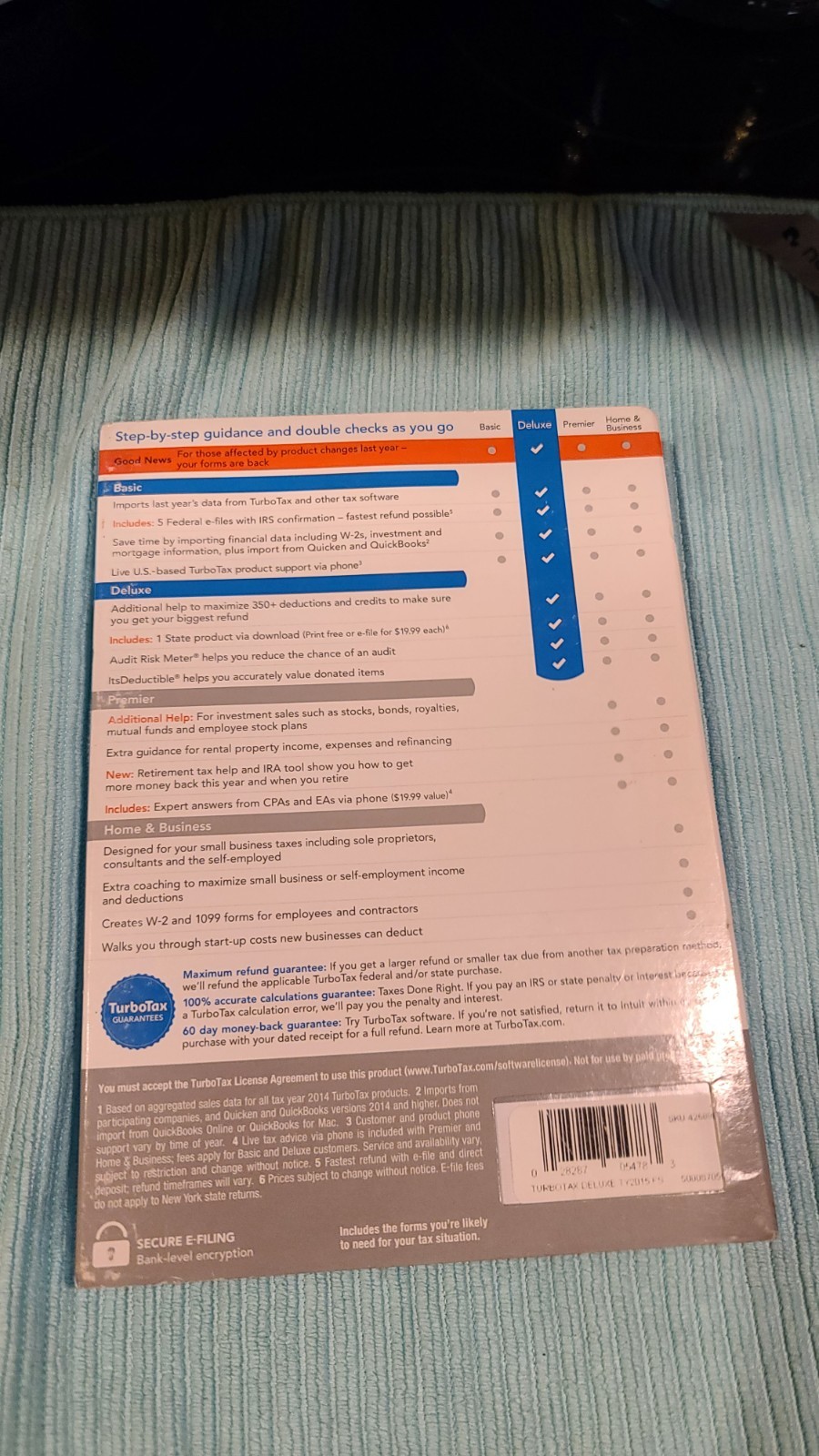 Turbotax 2015 Deluxe. Federal and State. New