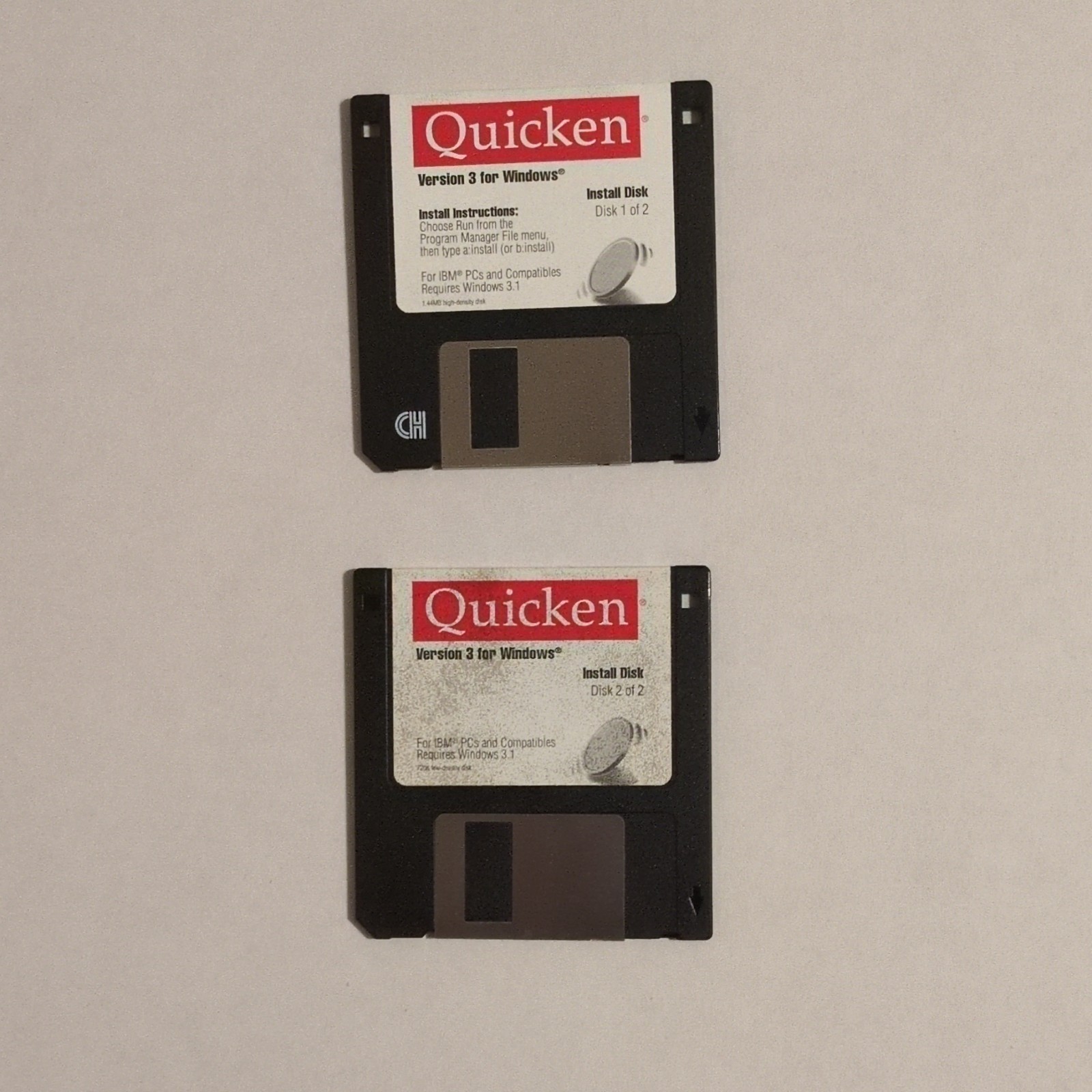 Intuit Quicken Version 3 Windows 3.1 Personal Finance Software Floppy