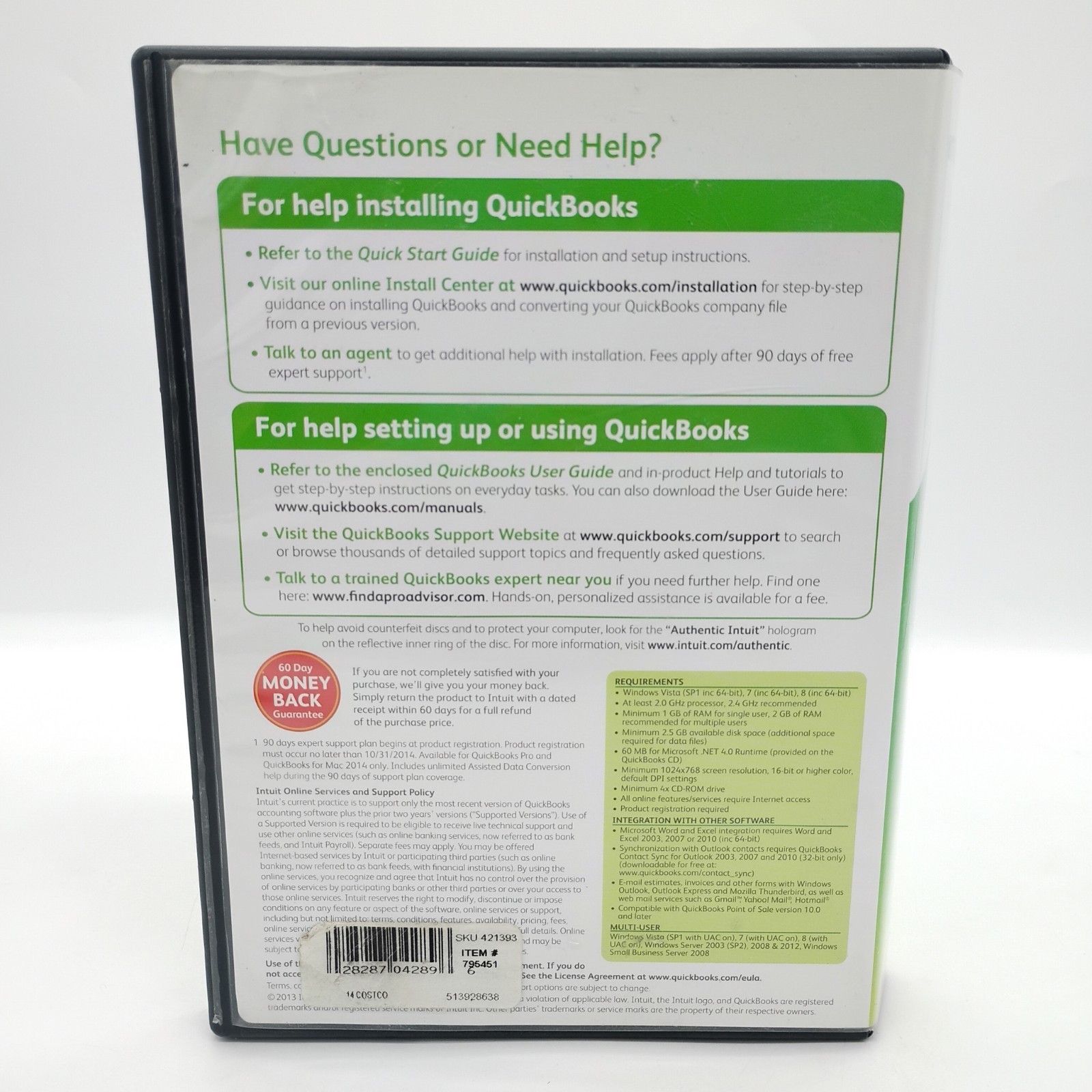 Intuit Quickbooks PRO 2014 For Windows PC w/ License Code, Genuine Authentic