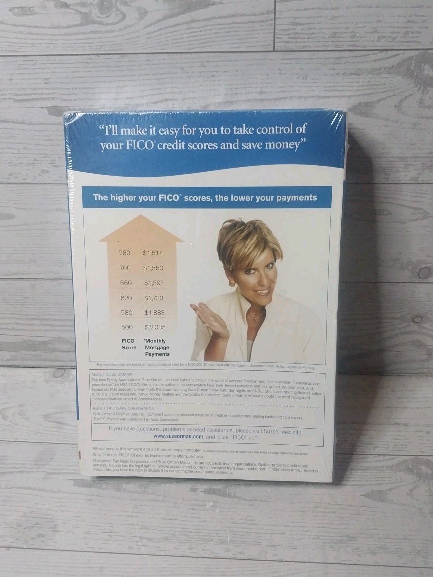 Suze Orman’s FICO Kit CD-ROM, Platinum Version Credit Score Debt Tool New Sealed
