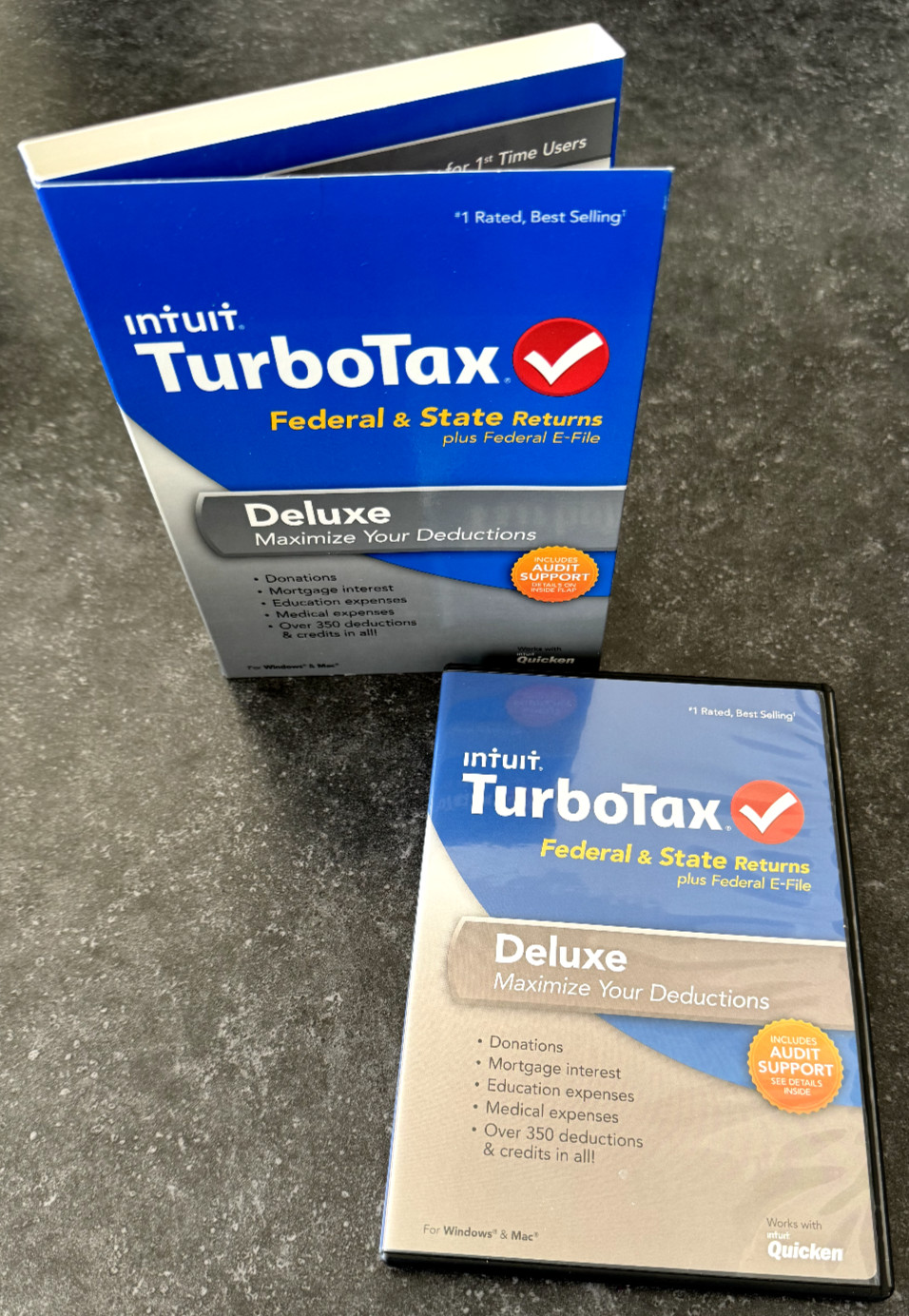 Turbotax Deluxe Federal + State 2010/2011/2012/2013 Used once. Lot of 4