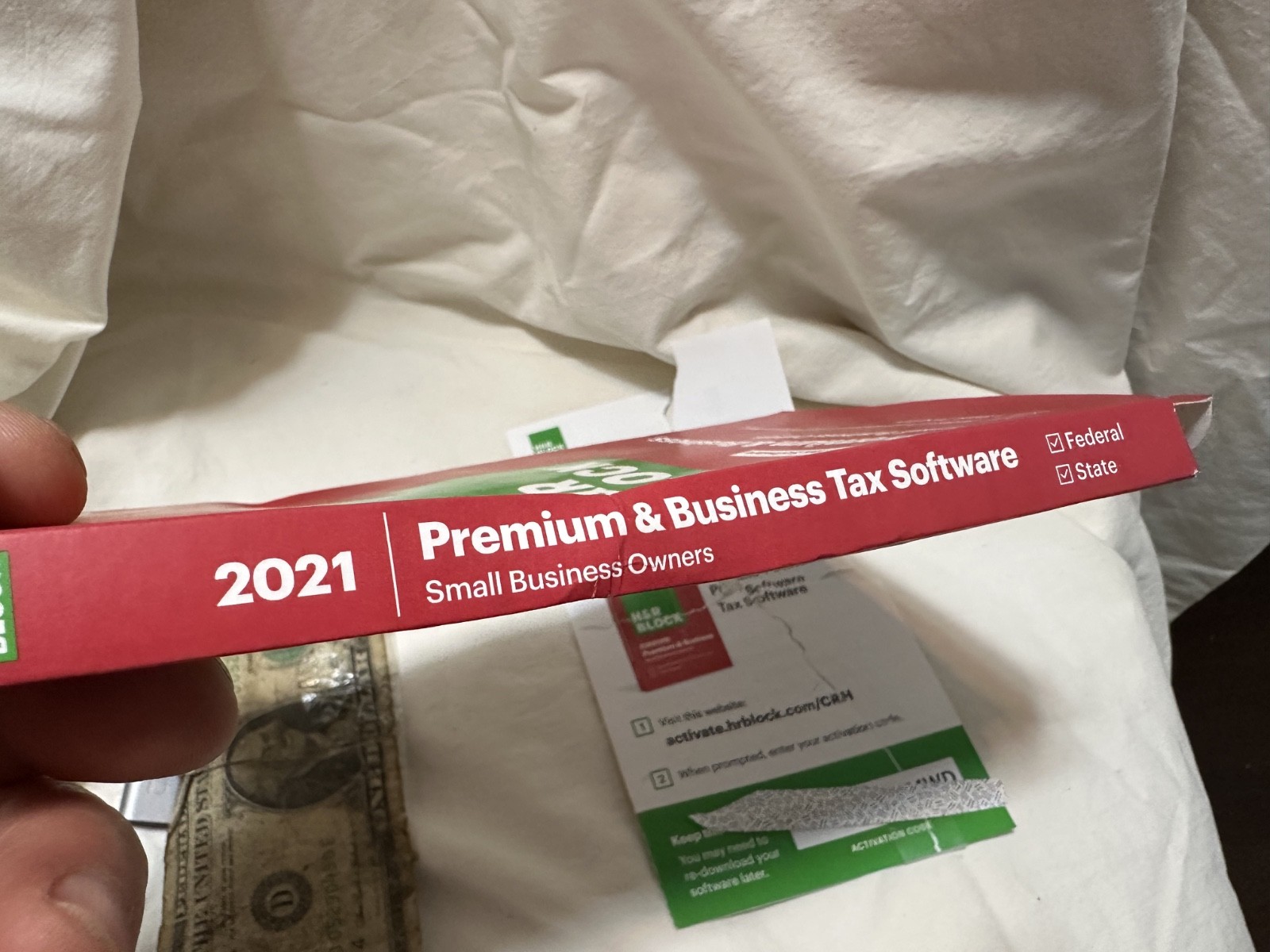 Open Box Key Card H&R Block Tax Software Premium Business 2021 PC Turbotax USA