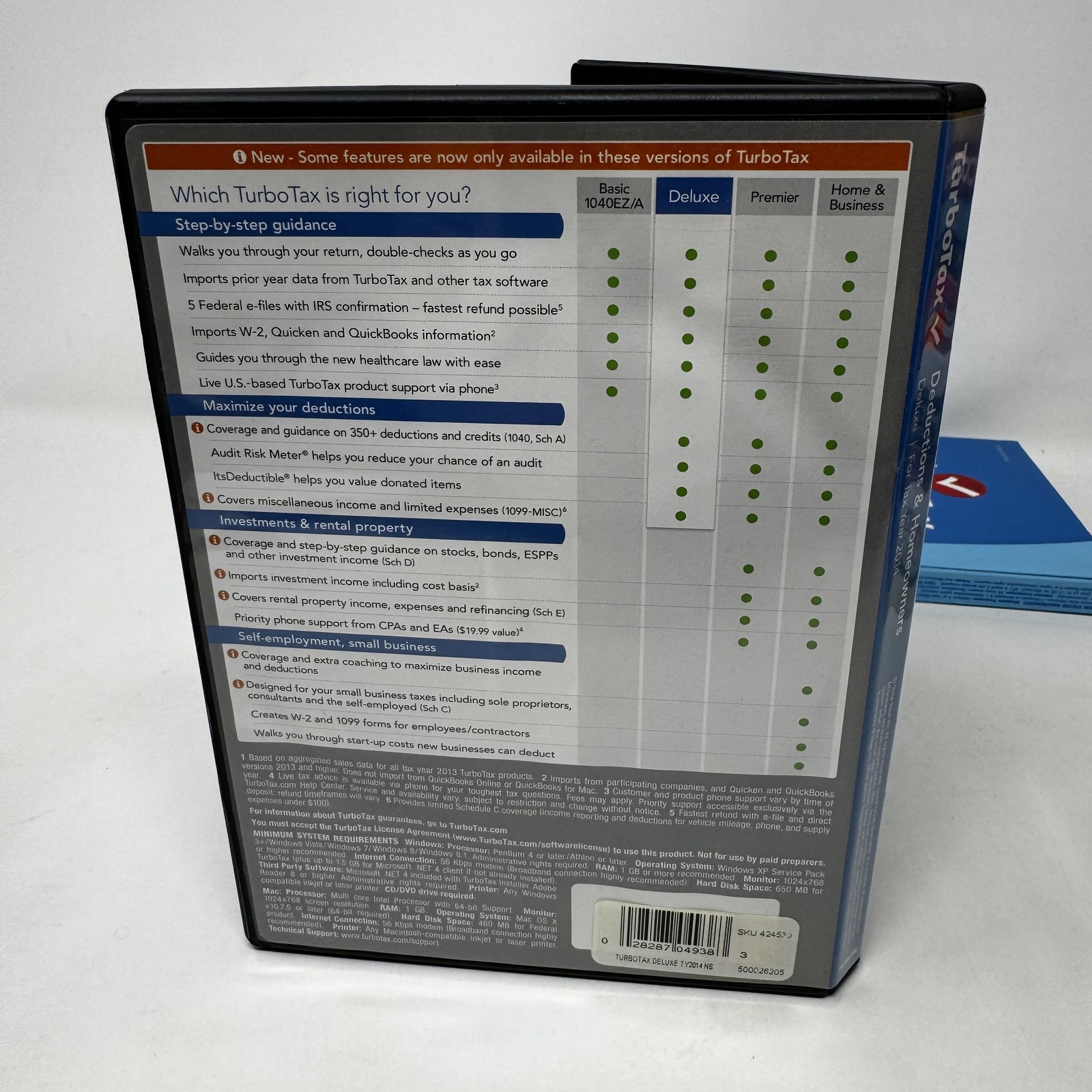 Intuit TurboTax Deductions & Homeowners Federal Returns E-File Windows