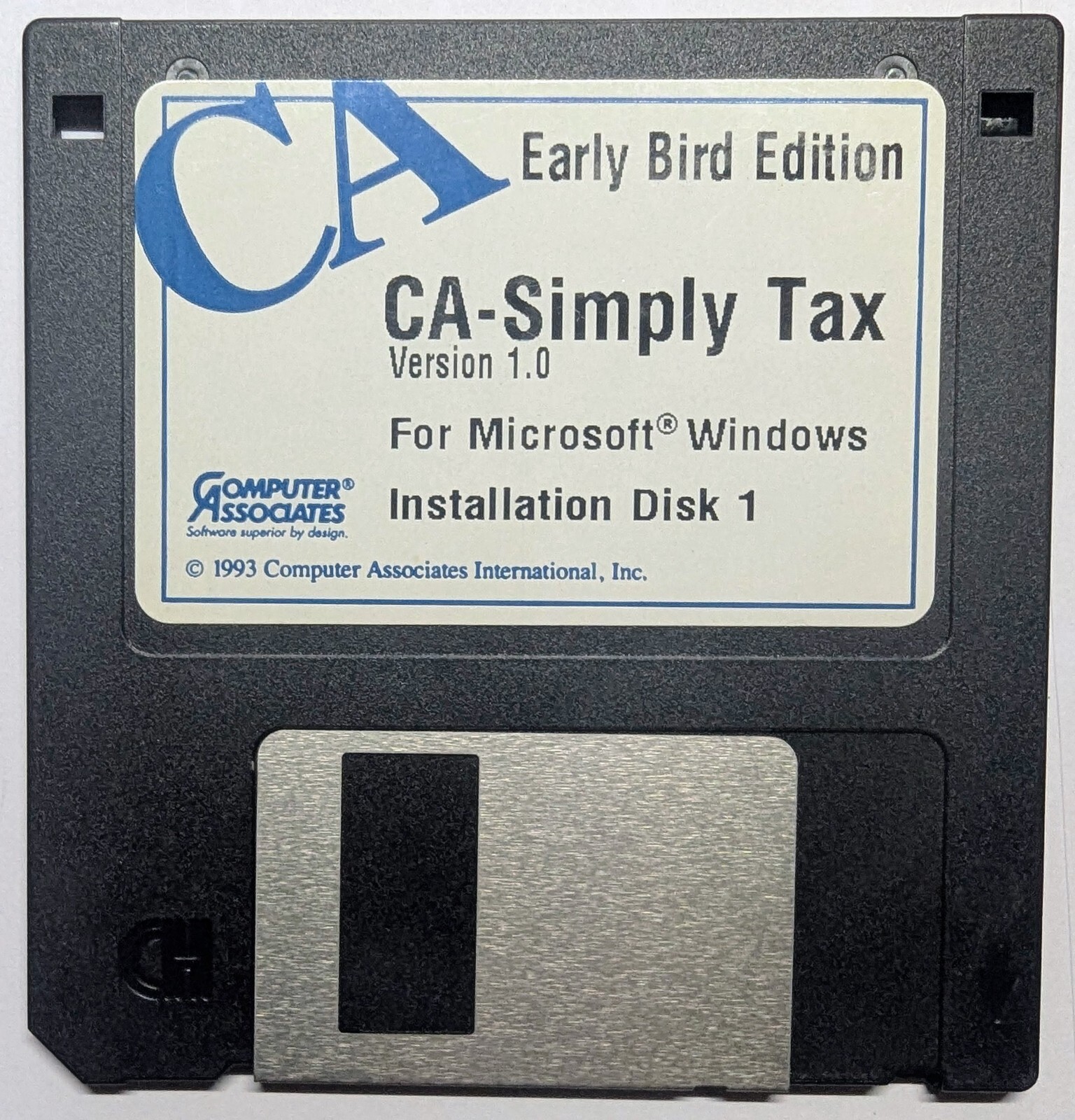 Computer Associates Simply Tax 1993 Early Bird & Final Editions for Windows