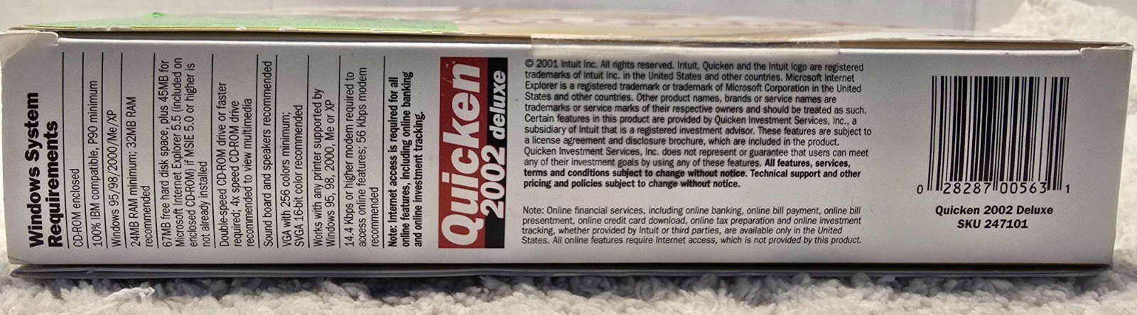 Quicken 2002 Deluxe Windows 95-98-2000/Me/XP Brand New Sealed Box