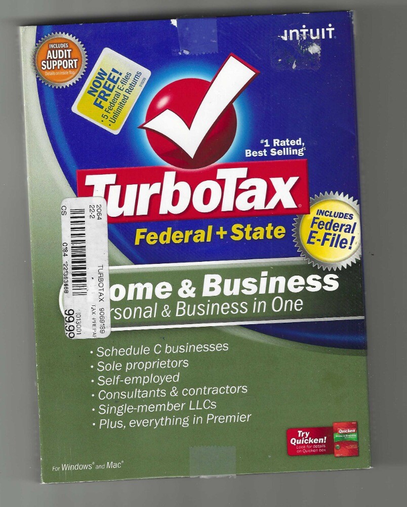 TurboTax 2008 Home & Business PC MAC CD refile company tax returns! NEW SEALED