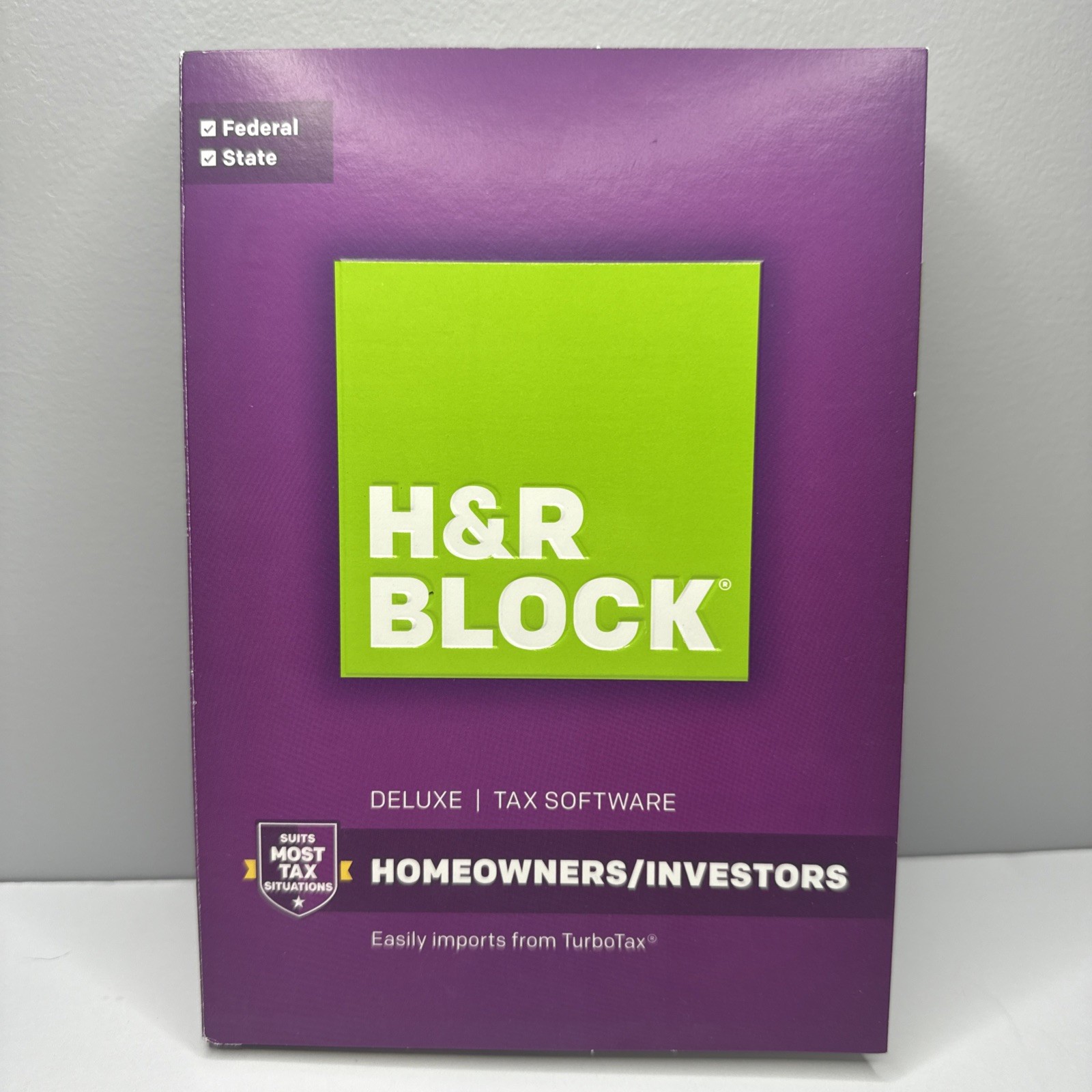 GENUINE 2016 H & R Block Deluxe Tax Software Homeowners/Investors Federal State