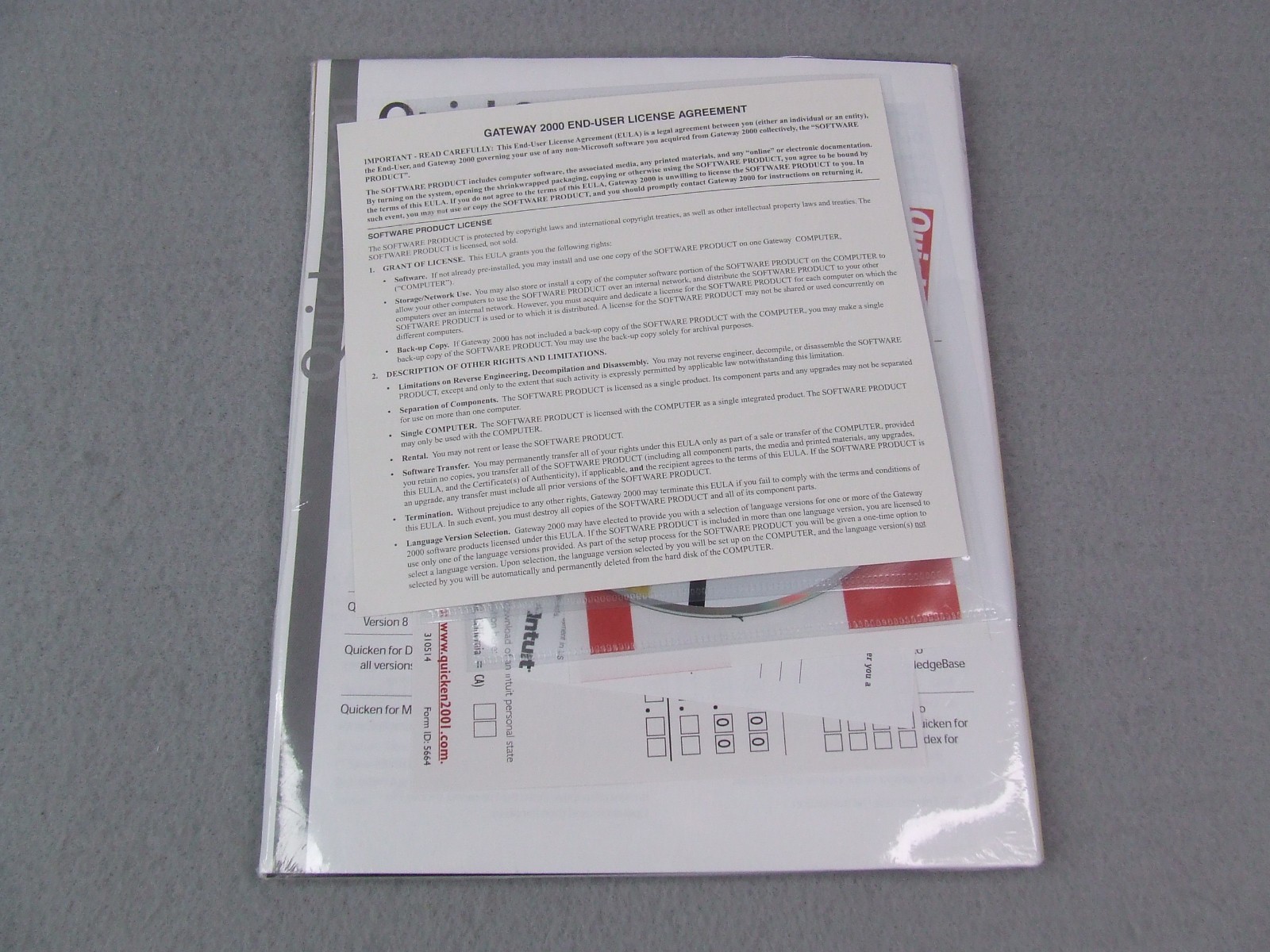 Quicken 2001 Suite Setup Guide with Disc for Windows