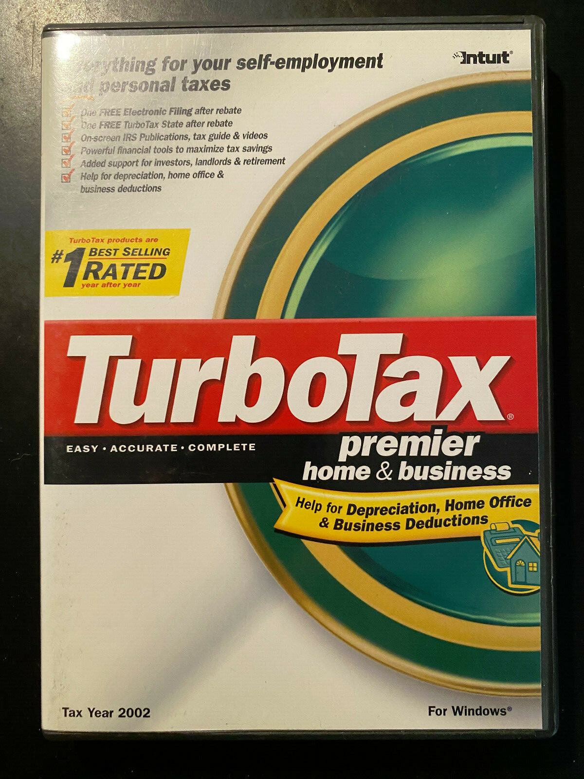 2002 Intuit TurboTax Premier Home & Business COMPLETE FEDERAL and STATE of Cali