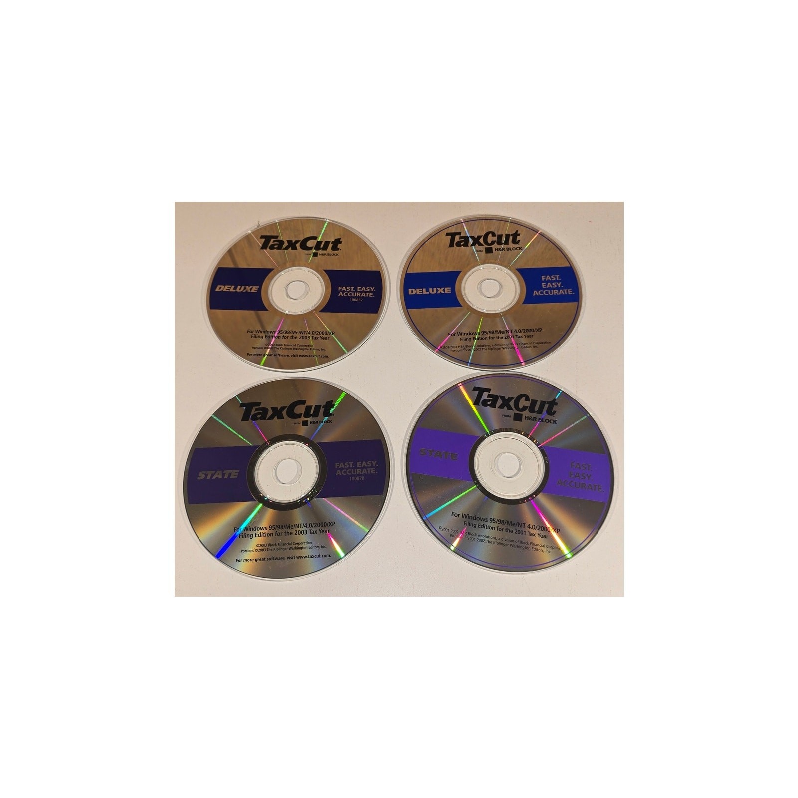 H&R Block Tax Software CD Lot 30+ Deluxe TaxCut Homeowners Investors 1999-2019