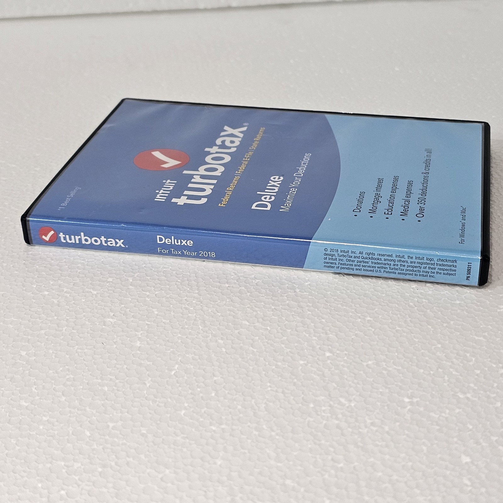 TurboTax Deluxe 2018 Federal + State Return & Federal E-file for Windows Mac CD