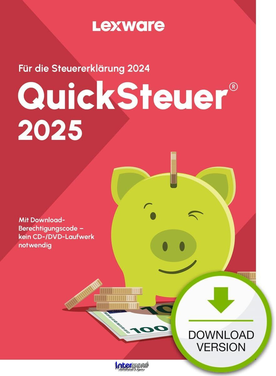 Lexware QuickSteuer 2025 (Steuerjahr 2024) für 3 Steuererklärungen Download NEU