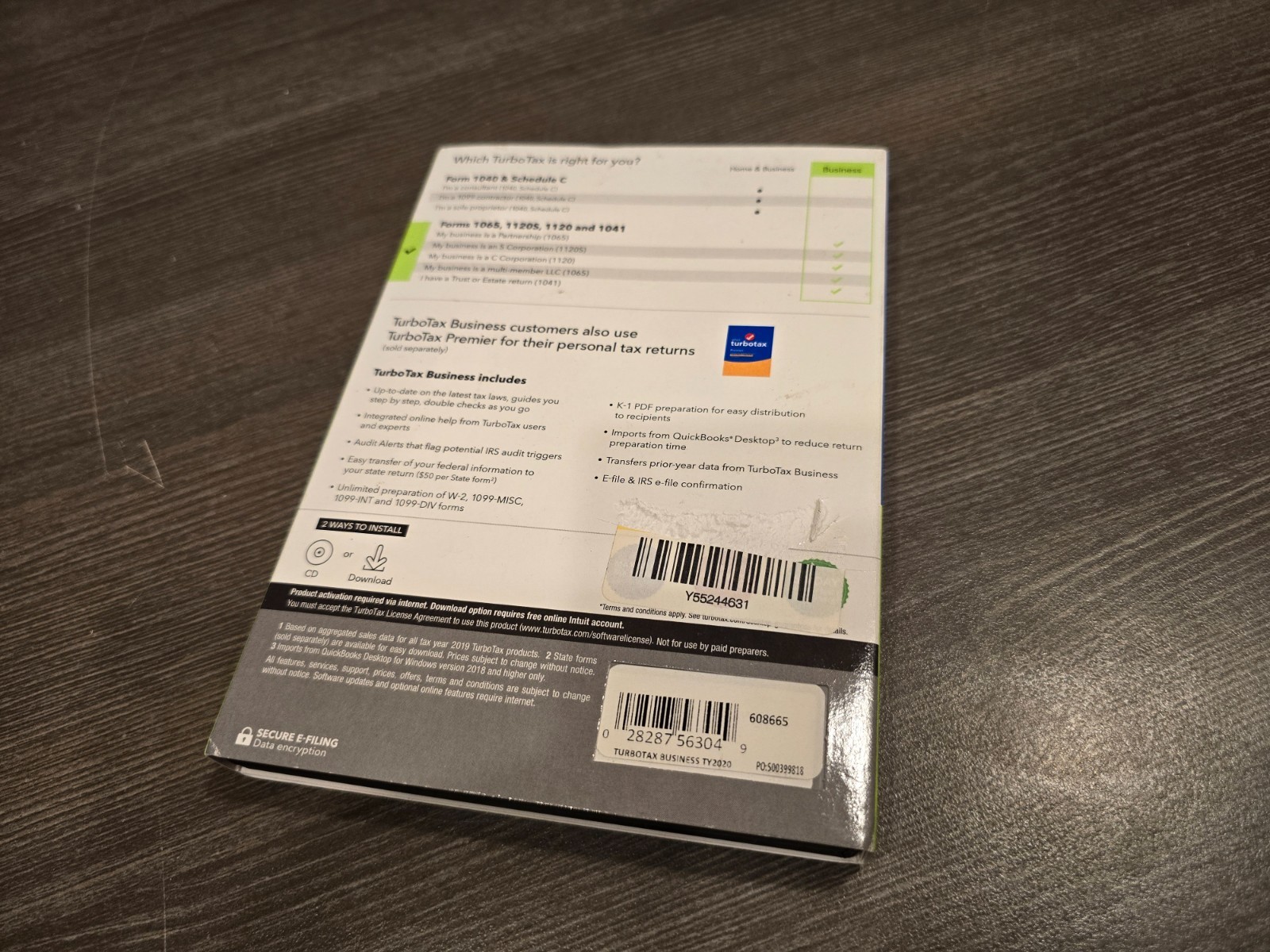New Sealed 2020 TurboTax Business for Corporation Estate Trust Partnership