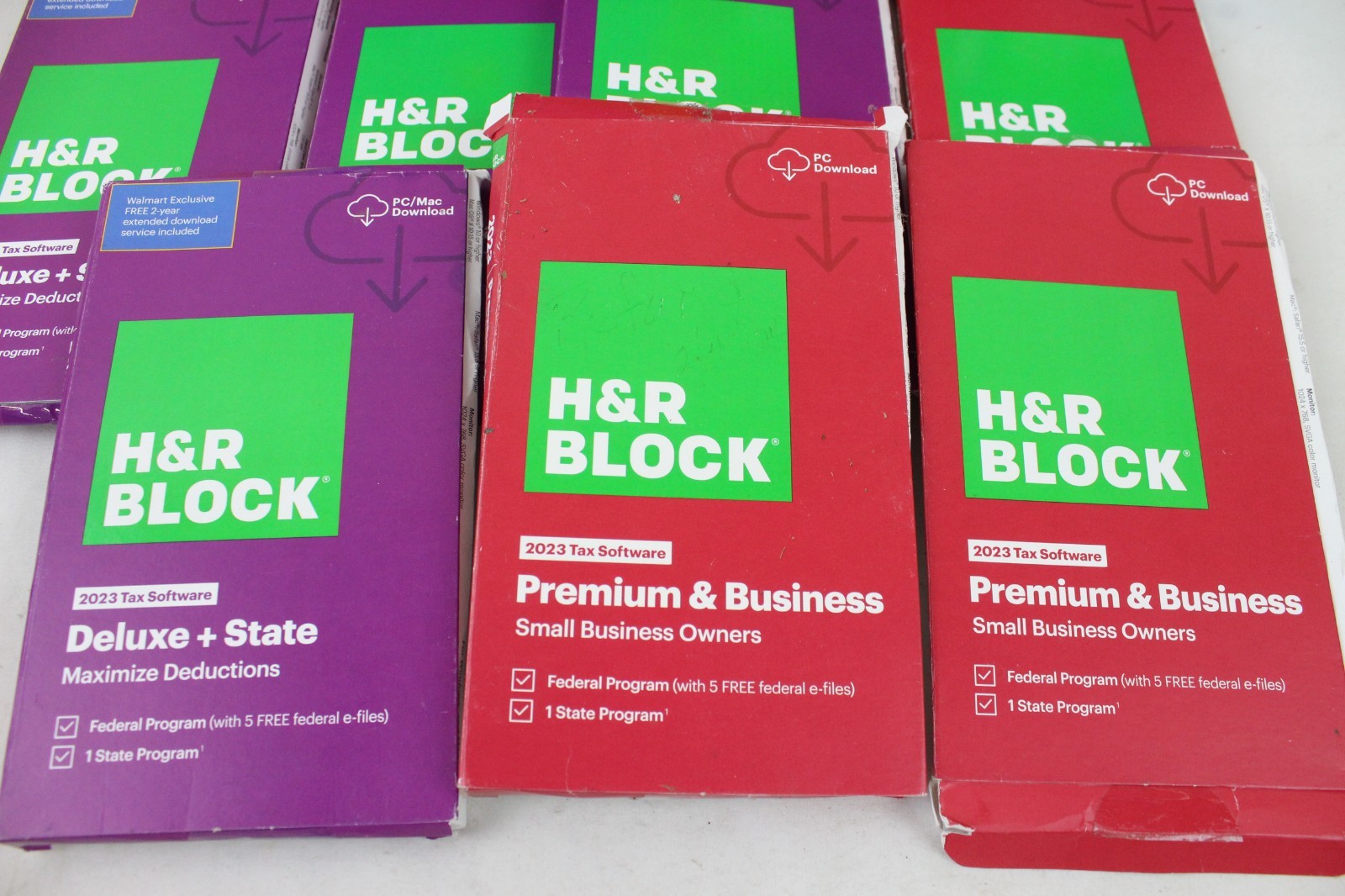 Opened Tax Software Lot H&R Block Deluxe State Premium Business Turbotax 2023 ZZ