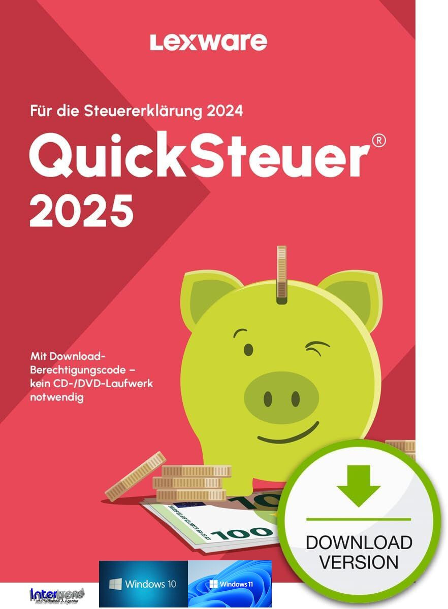 Lexware QuickSteuer 2025 (Steuerjahr 2024) für 3 Steuererklärungen Download NEU