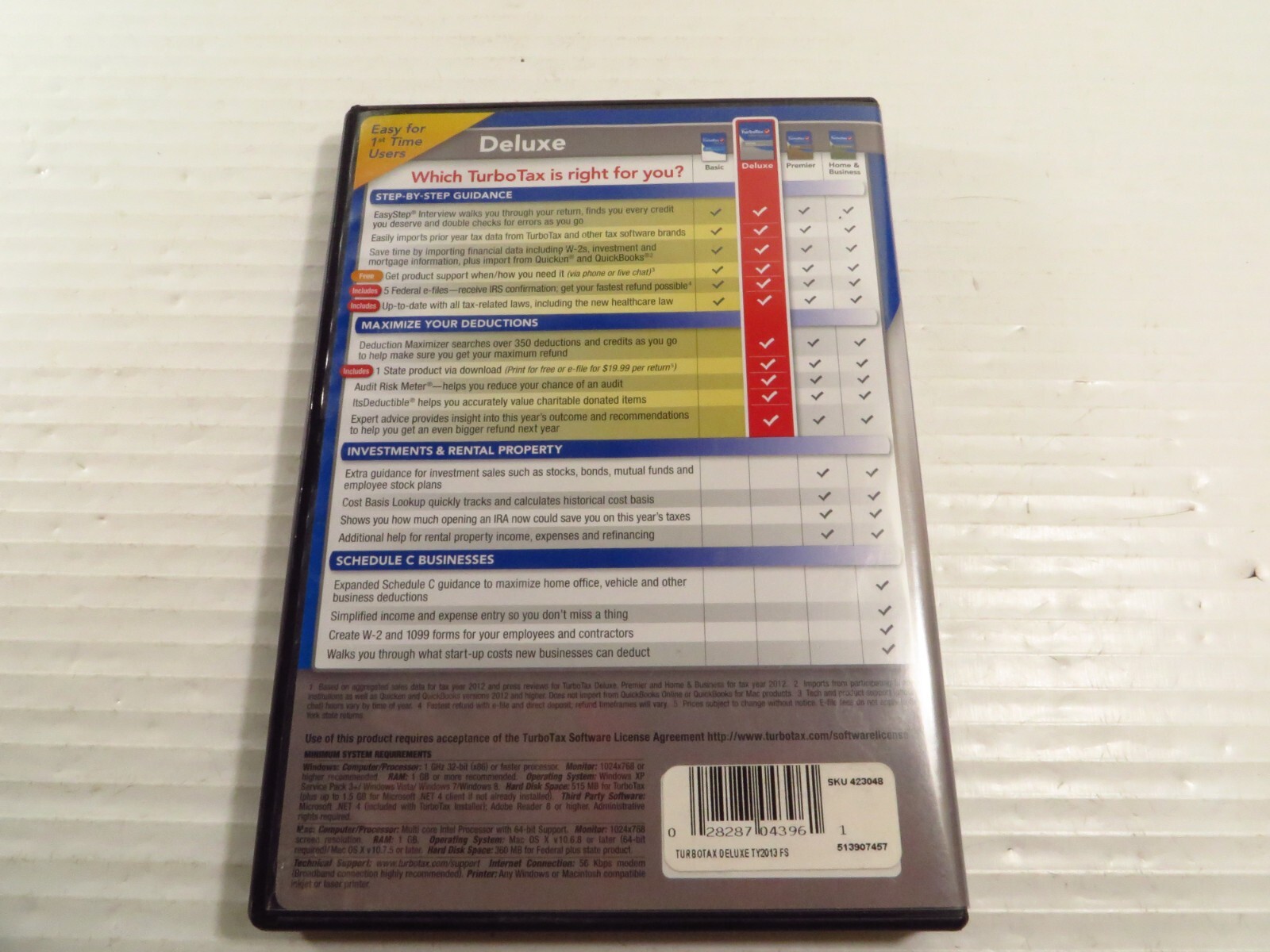 OLD Intuit TurboTax Deluxe 2013 Federal & State Returns Audit Support, Mac/Win