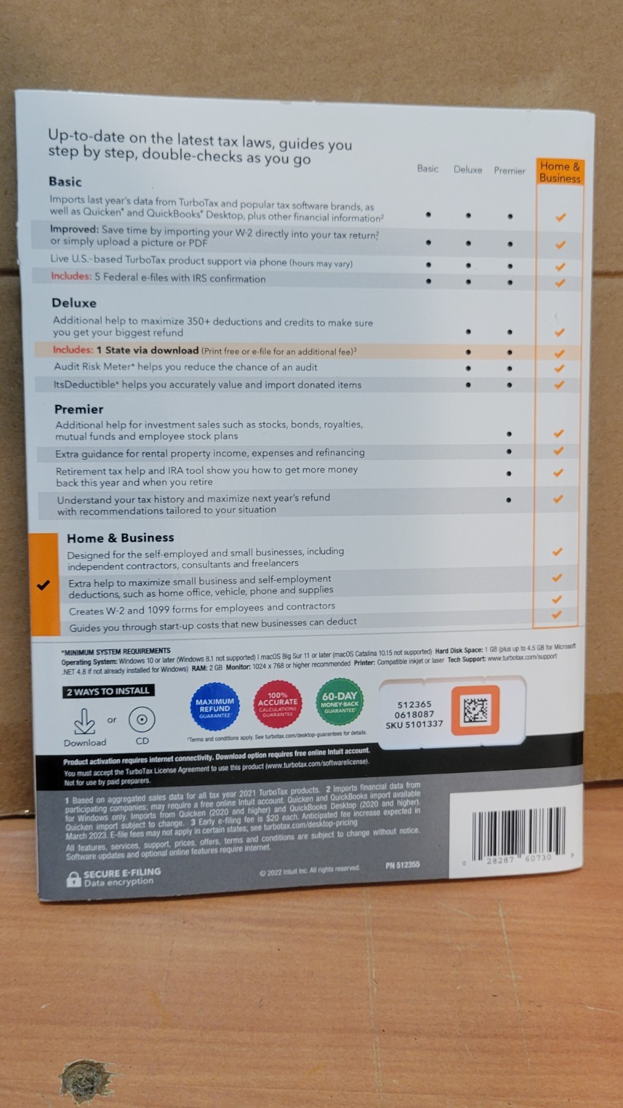 LOOK *Retail* ✅Genuine ✅ 2022 TURBOTAX HOME & BUSINESS Plus STATE CD TURBO TAX