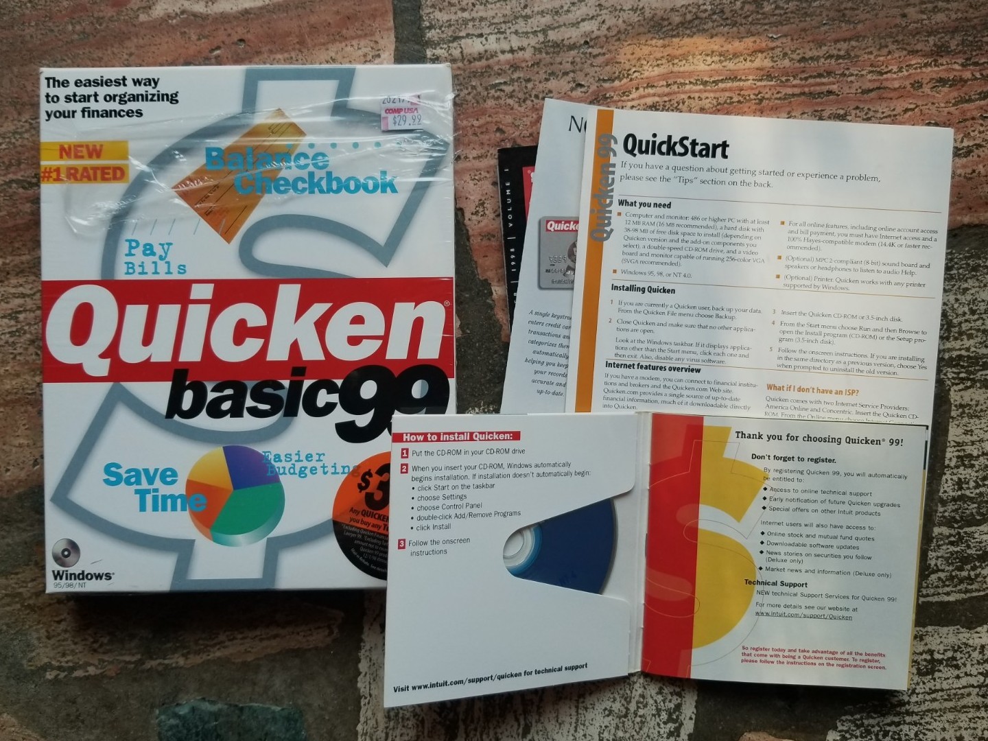 3 Disc Bundle Quicken Basic 99, Quicken 2000, Quicken 2005 For Windows 95/98/NT