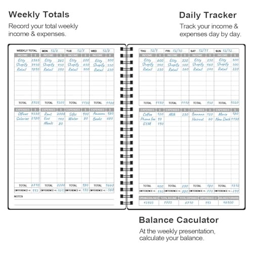 Income & Expense Log Book – A5 Income and Expense Tracker 5.8″ x 8.5″ Black