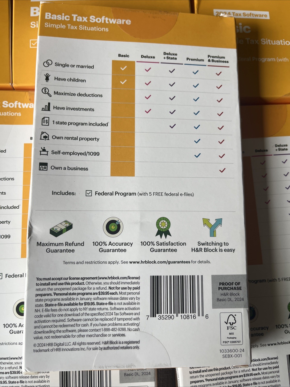 H & R Block Tax Software Basic Simple 2024 PC/MAC Download (code Same Day ) READ