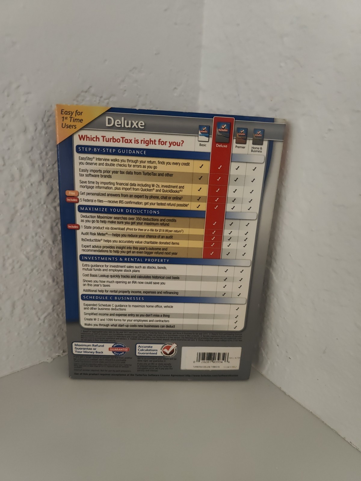 Turbotax 2012 Deluxe Federal and State + Federal E-file – New