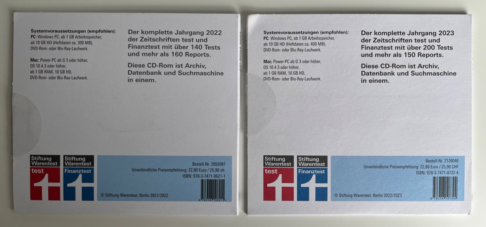 PC / Mac: Stiftung Warentest – the complete year 2022 and 2023 on DVD-ROM