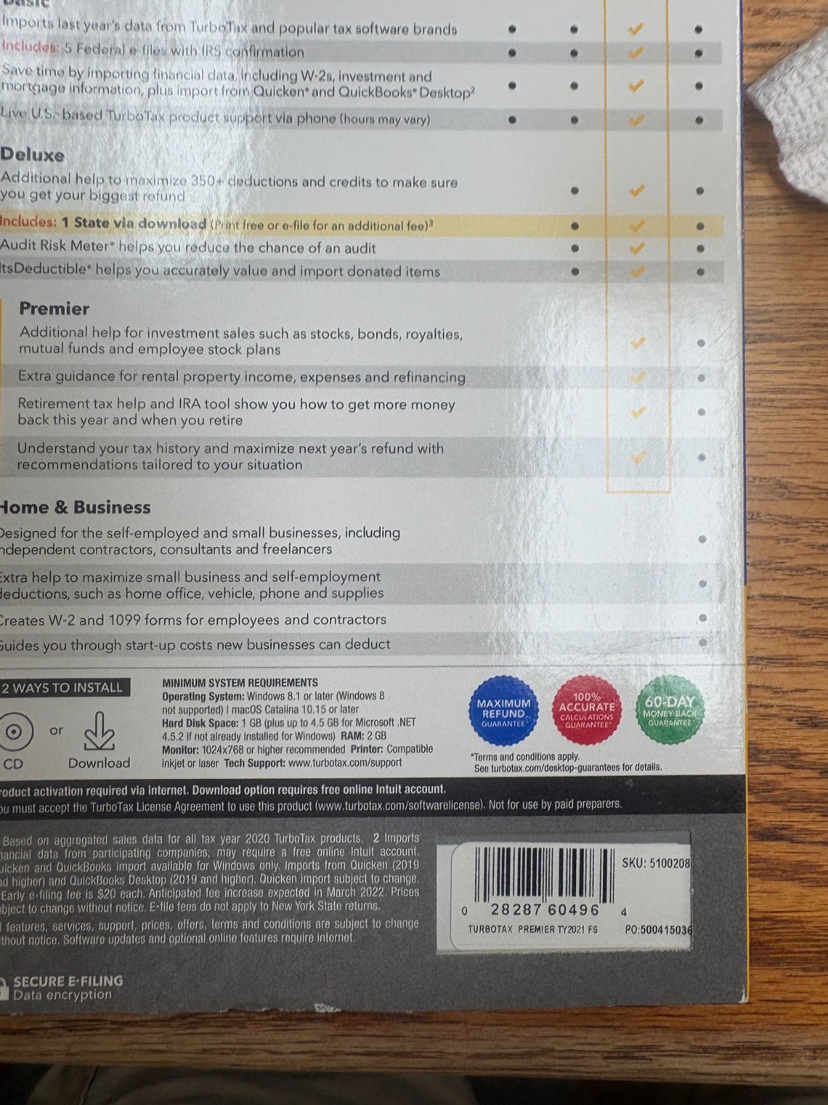 Turbotax Premier 2021 Investments Rental Property Mac/Win NEW Sealed CD/Download