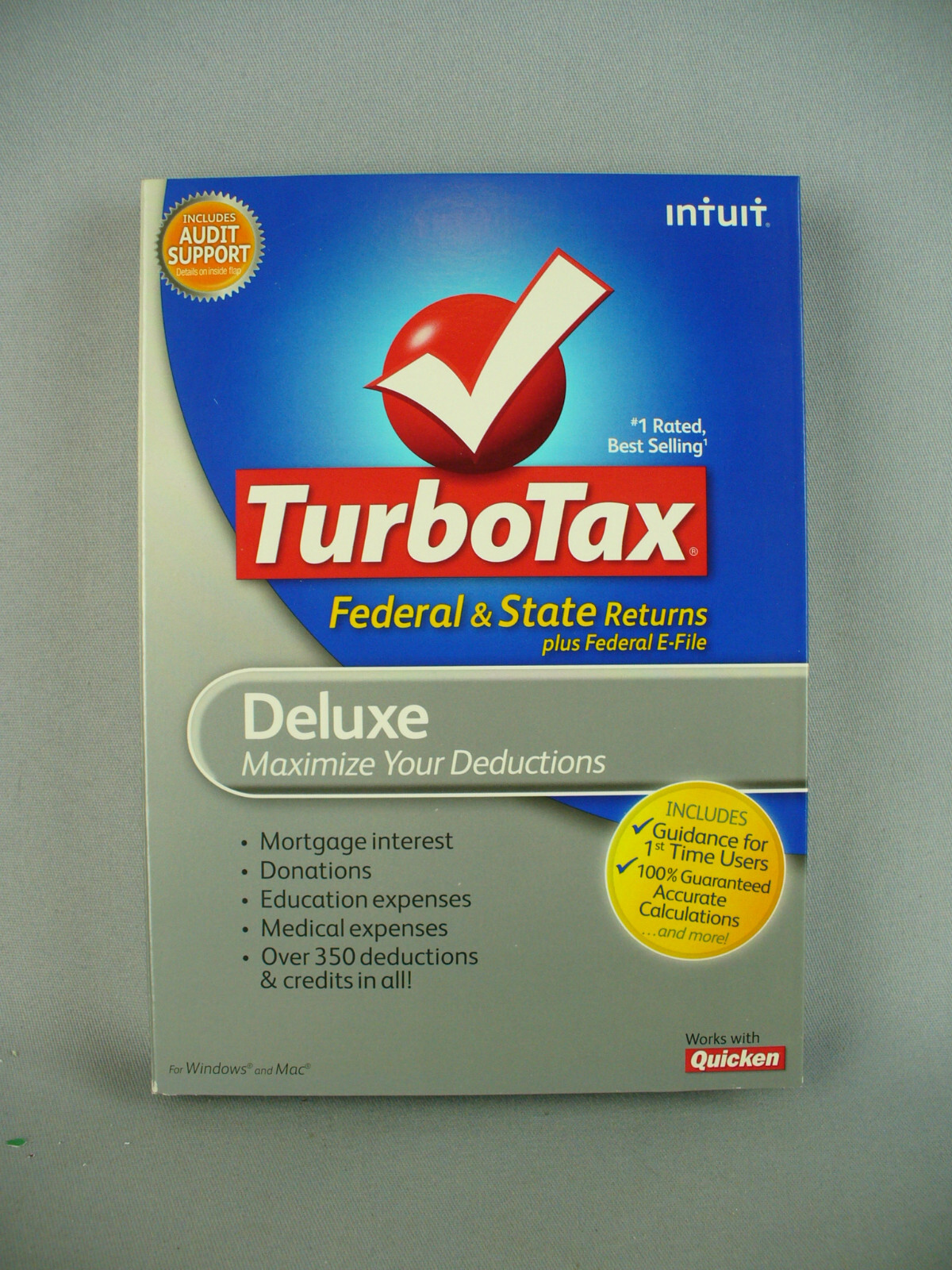 TurboTax 2010 Deluxe Federal and State Tax Software for Windows and Mac, W/Code