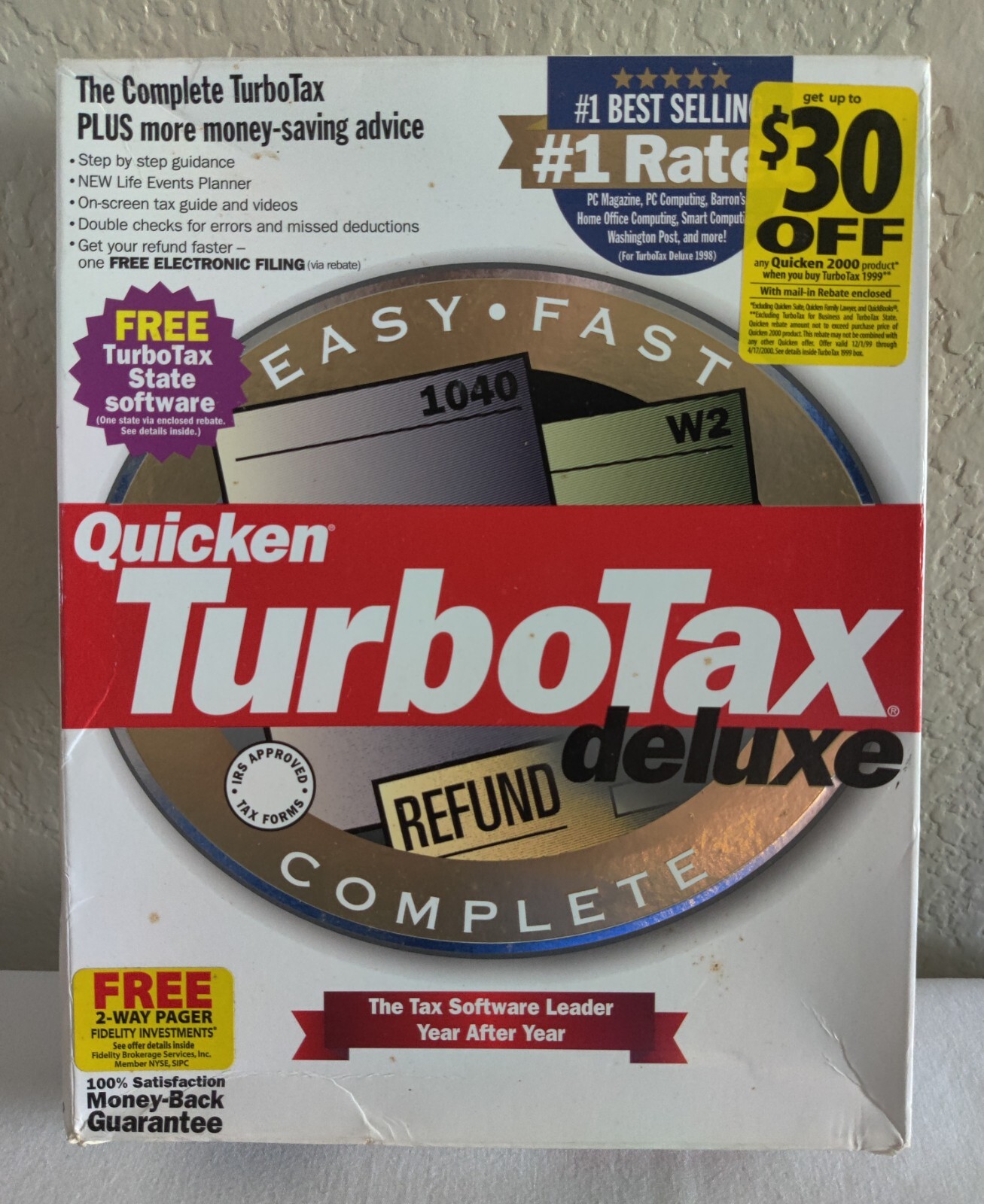 Quicken Turbo Tax Deluxe Tax Software 1999, for Windows 98/95/NT 4.0 Retail Box