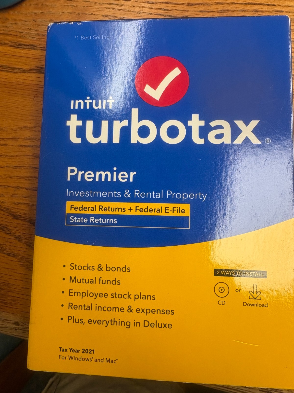 Turbotax Premier 2021 Investments Rental Property Mac/Win NEW Sealed CD/Download