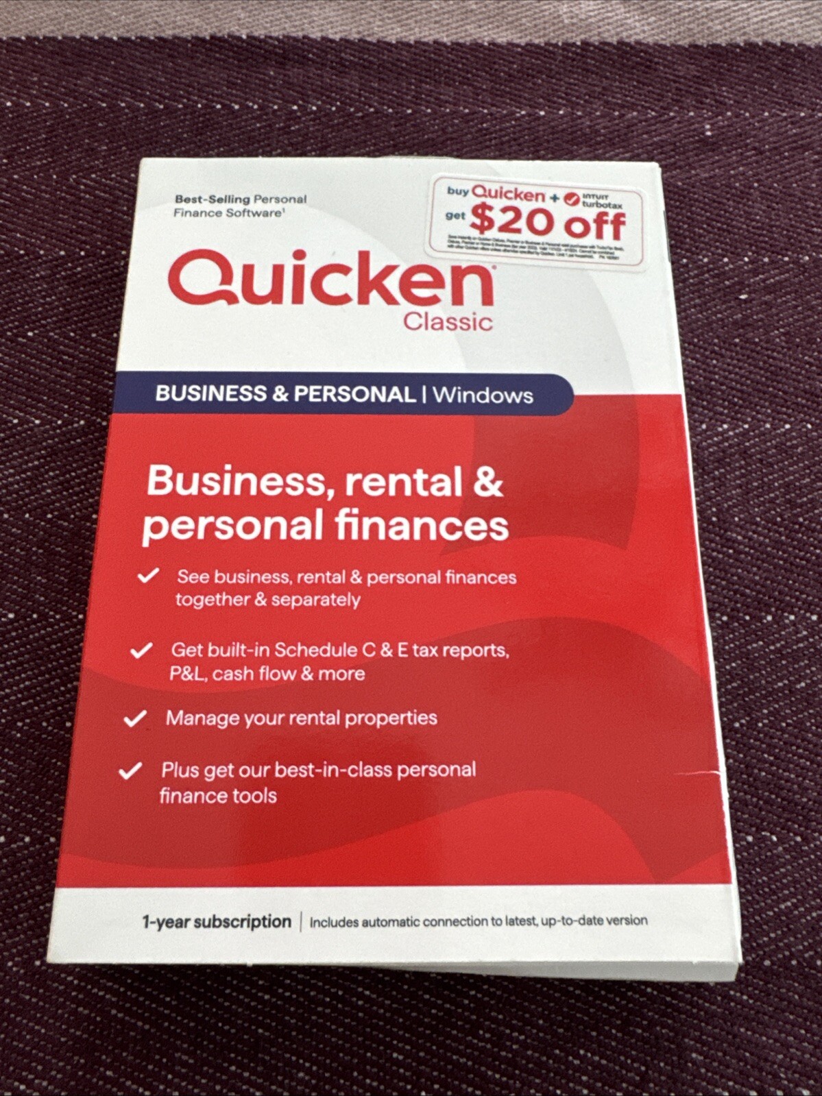 Quicken Classic Business & Personal 1 Yr Subscription Key Card New 841798102169
