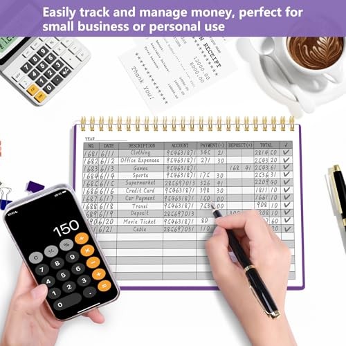 Accounting Ledger Book A5 Horizontal Ledger Books for Small Dark Purple