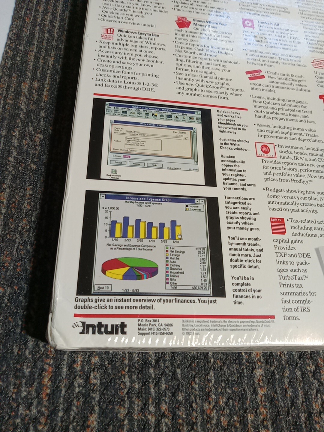 NEW SEALED VTG Intuit Quicken 6 for DOS Accounting Bookkeeping Personal Finance