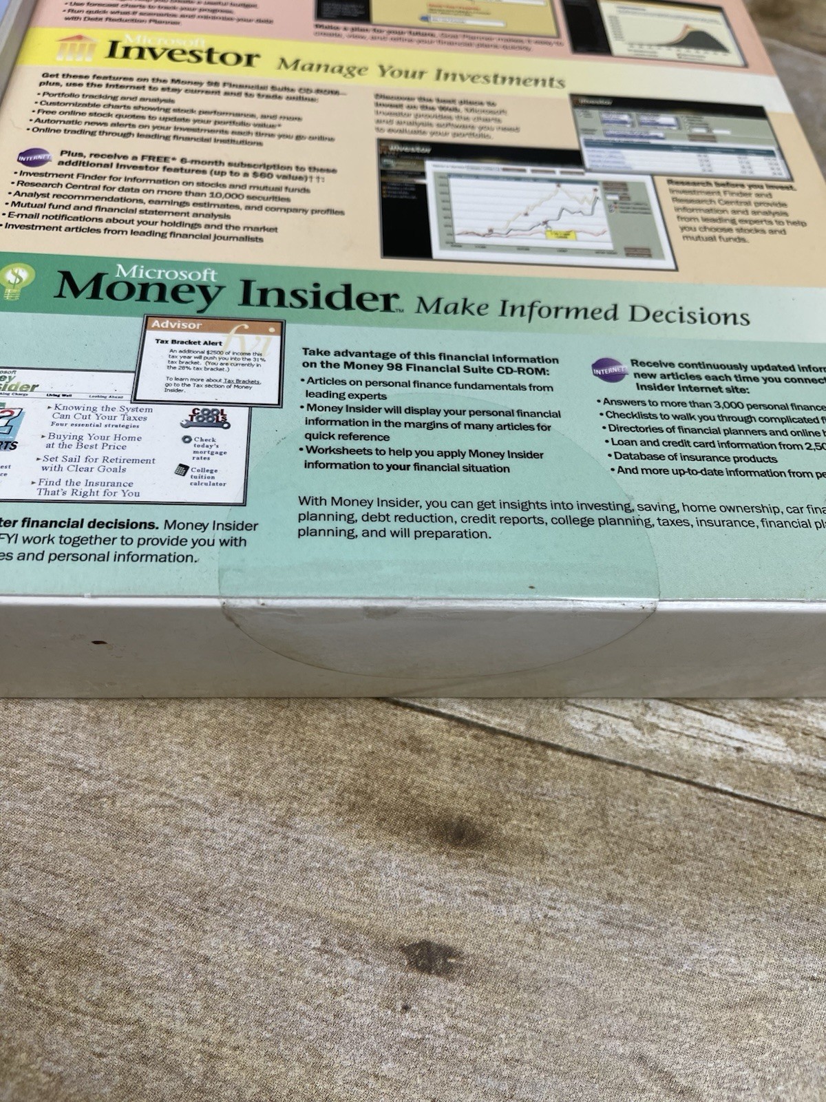 Vintage Microsoft Money 98 Financial Suite PC CD-ROM Software ISBN 1572316780