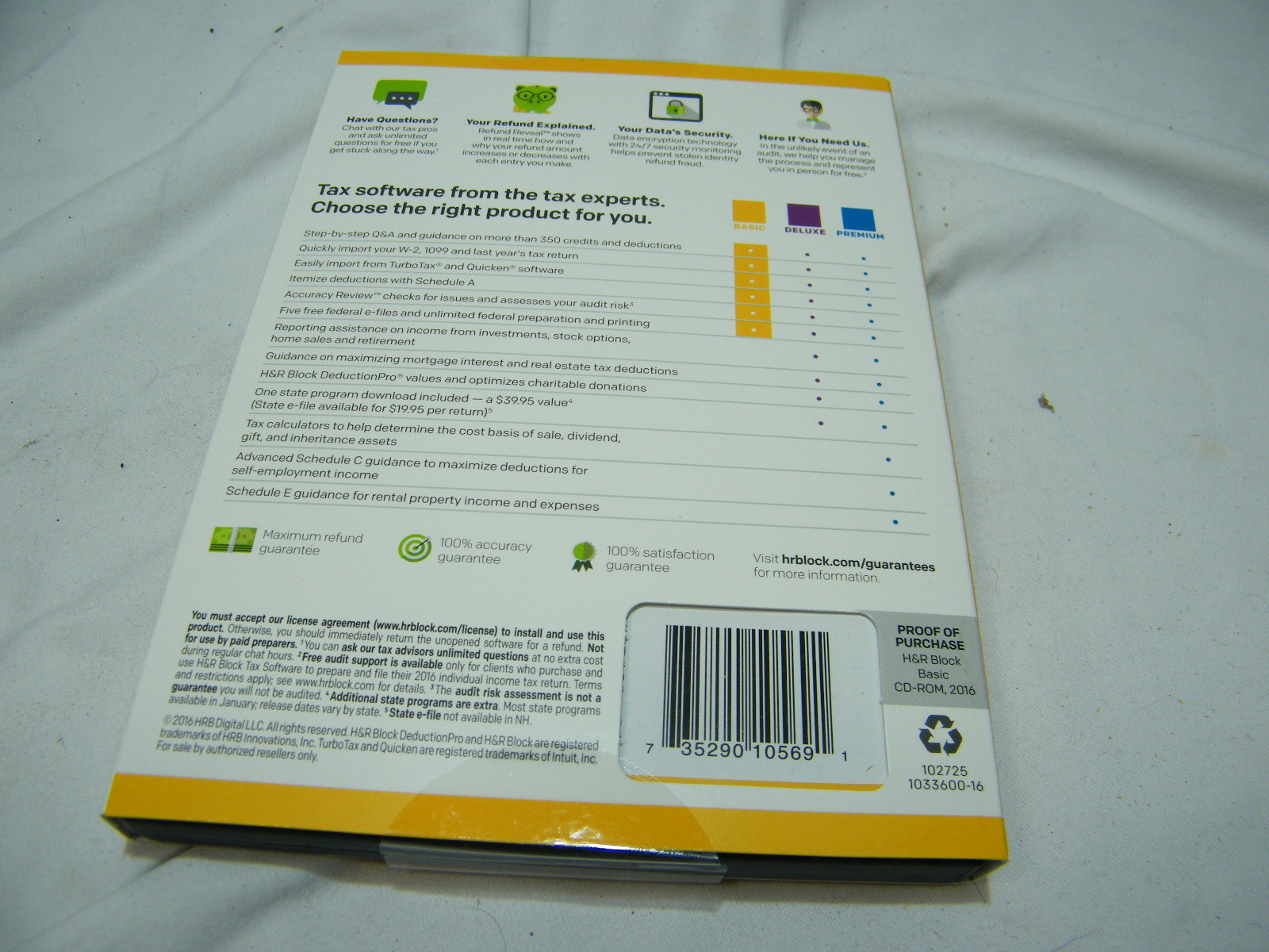 H&R Block Basic Federal Tax Software : Simple Tax Situations : 2016 : PC/Mac NIB