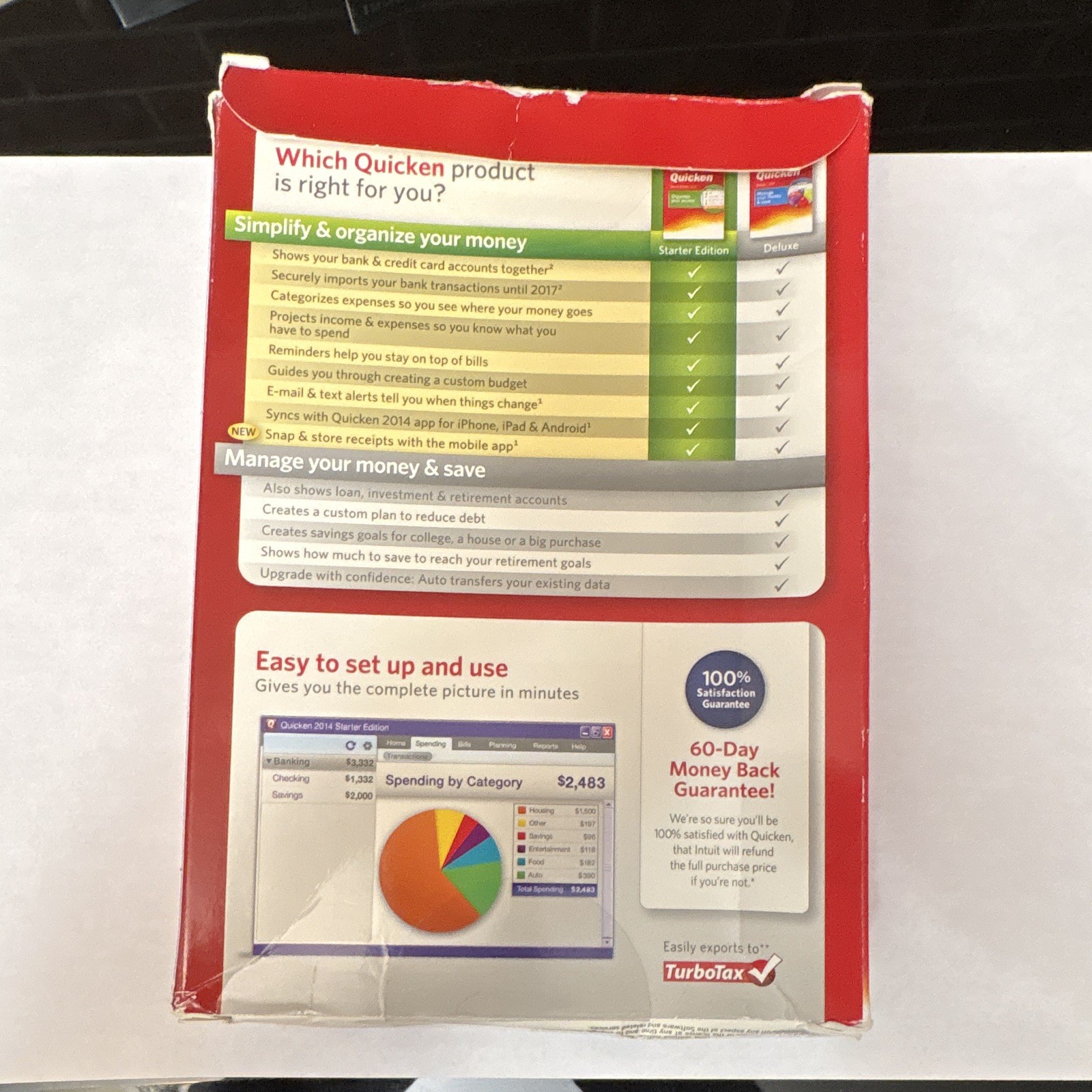 Intuit Quicken Starter Edition 2014 Personal Finance CD for Windows ORIGINAL BOX