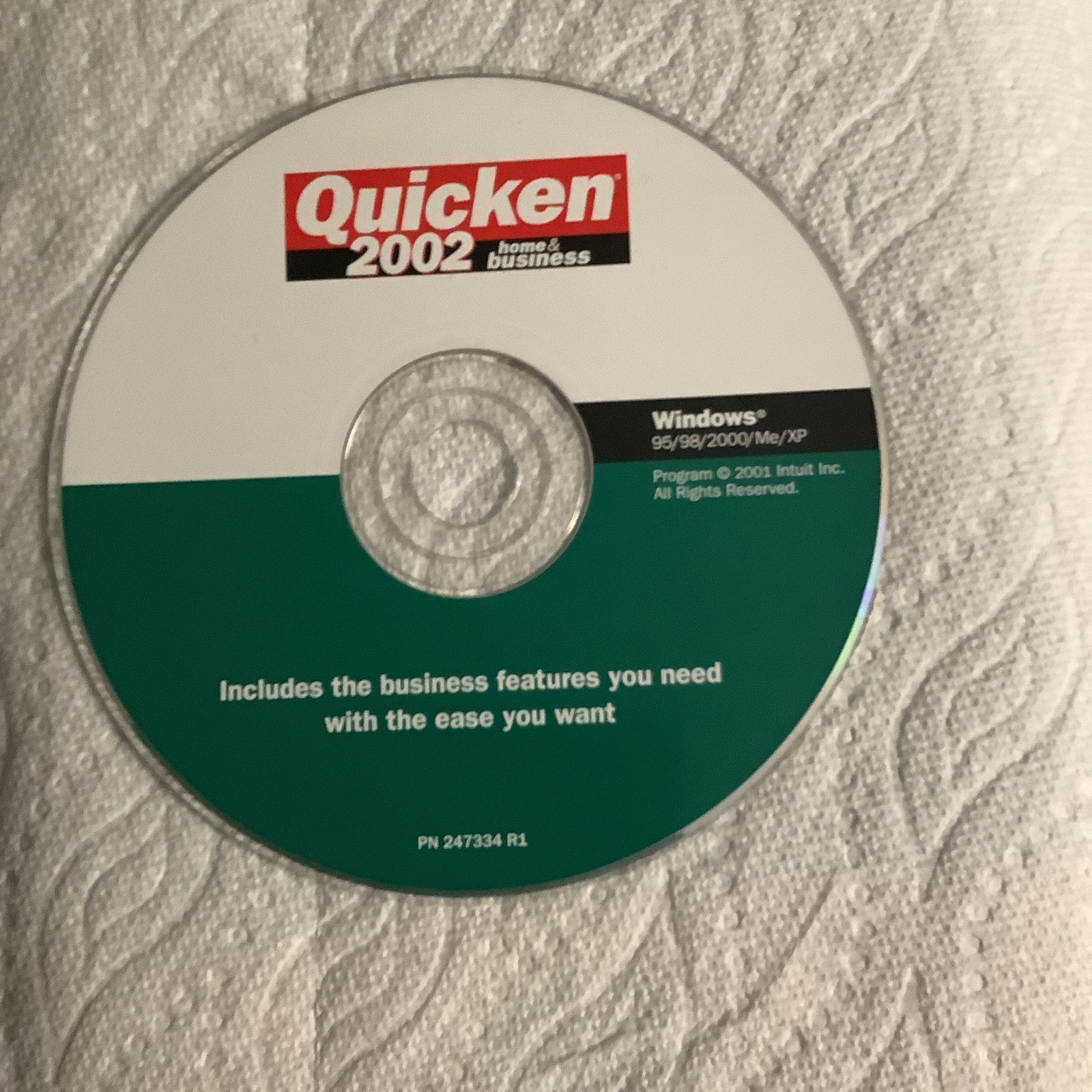 Quicken 2002 Home & Business Personal Finance CD, Windows, MPN 247334 R1