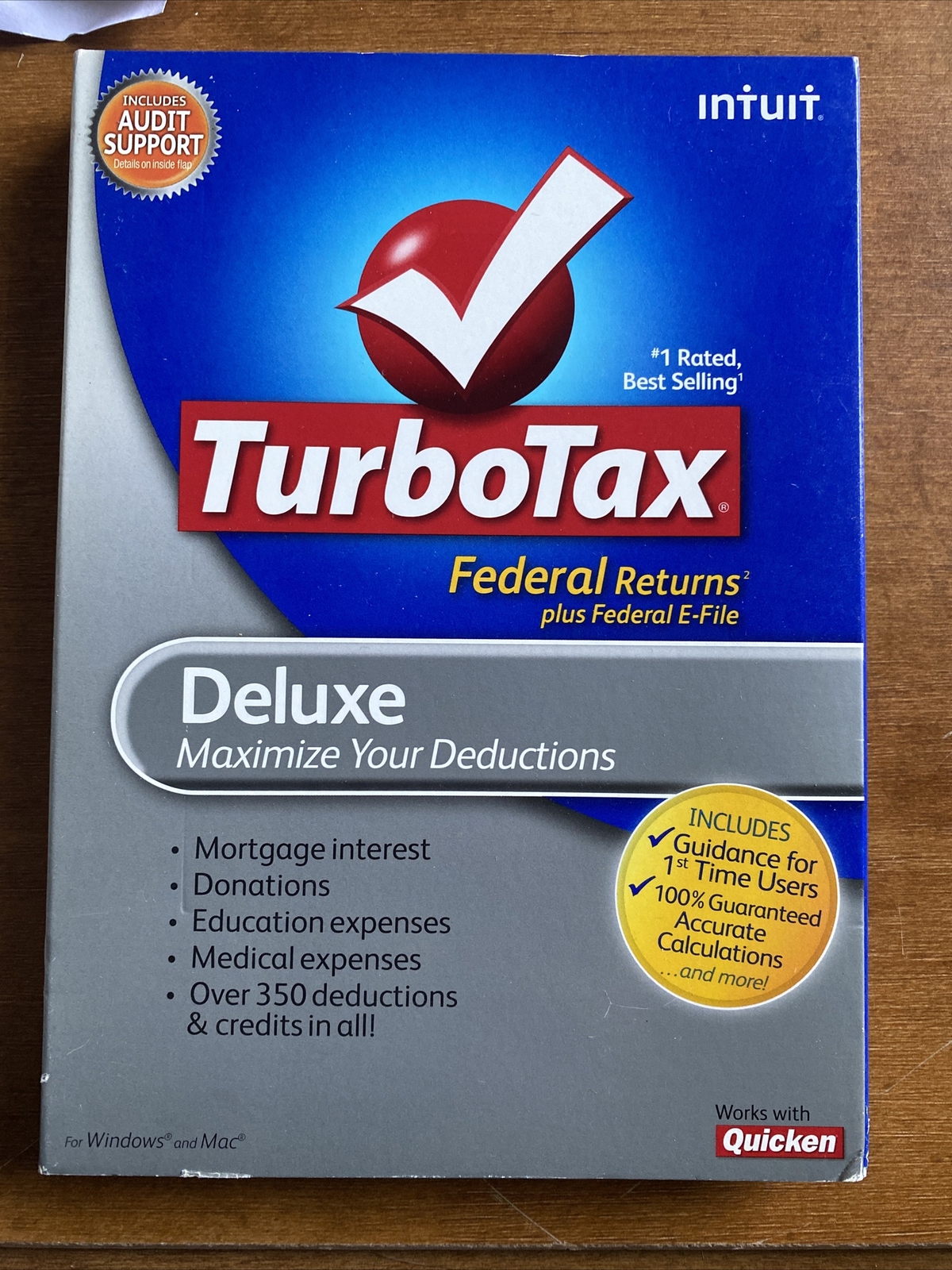 2010 TurboTax Deluxe Windows & Mac CD Federal