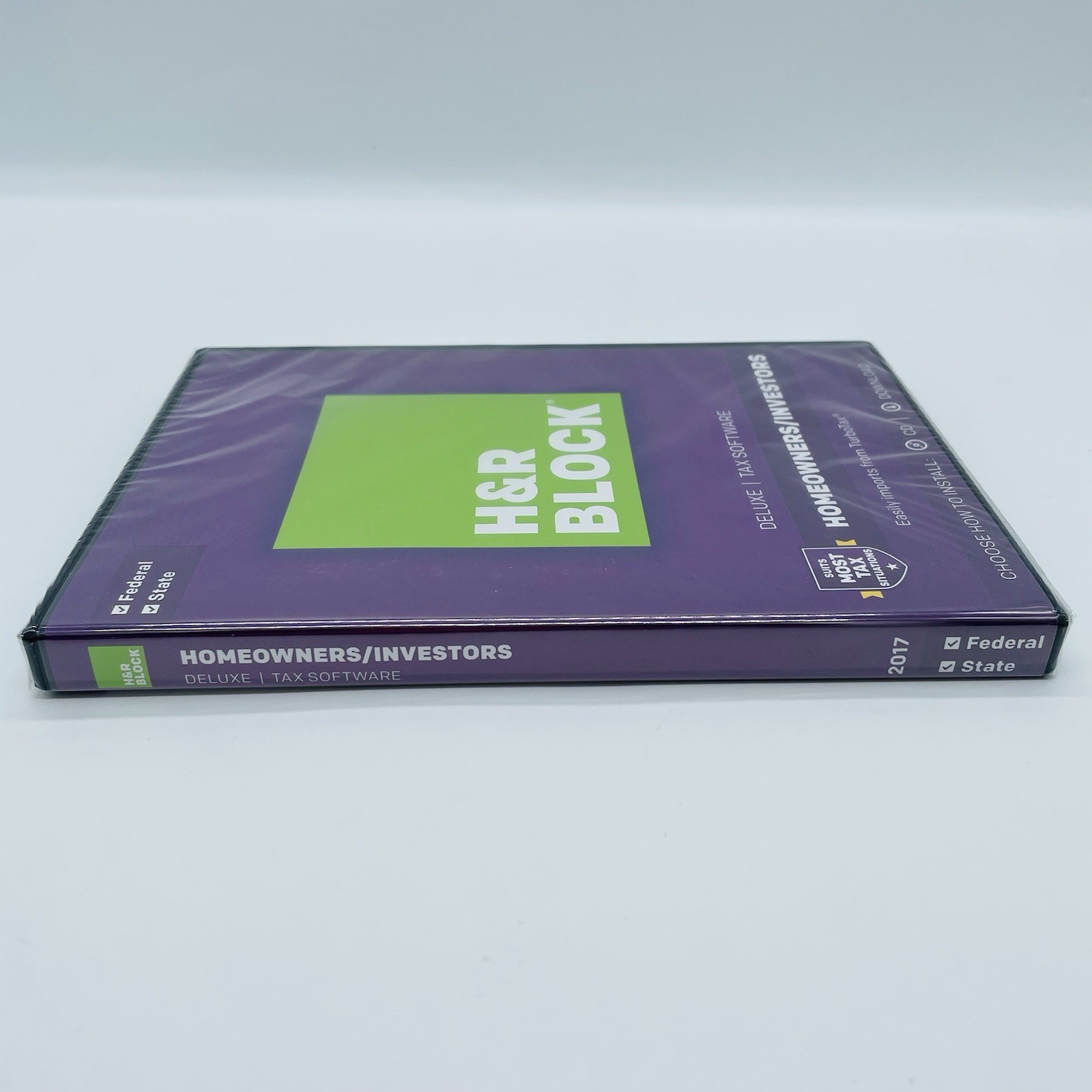 2017 H&R Block DELUXE Homeowners / Investors Federal & State (PC & Mac) SEALED