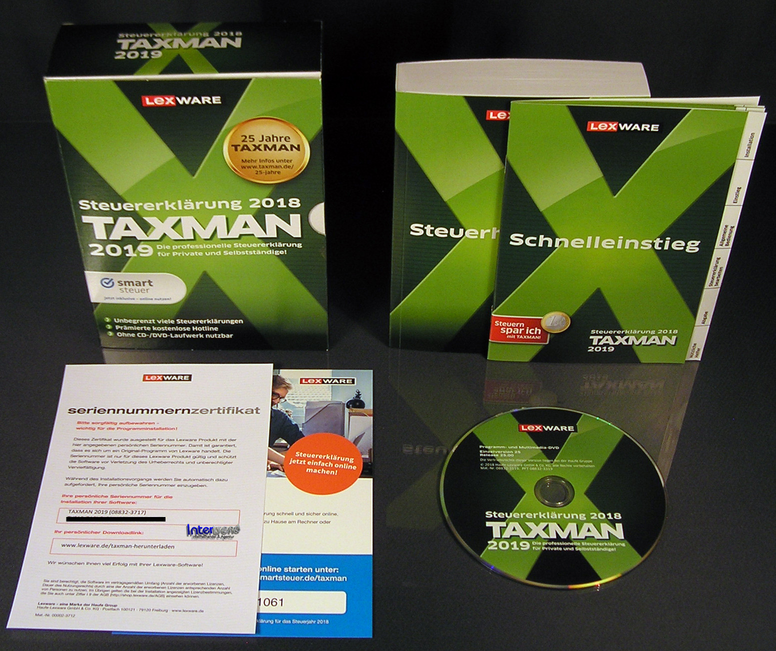 Lexware Taxman 2019 Vollversion Box + DVD Steuerjahr 2018 + Steuerhandbuch NEU