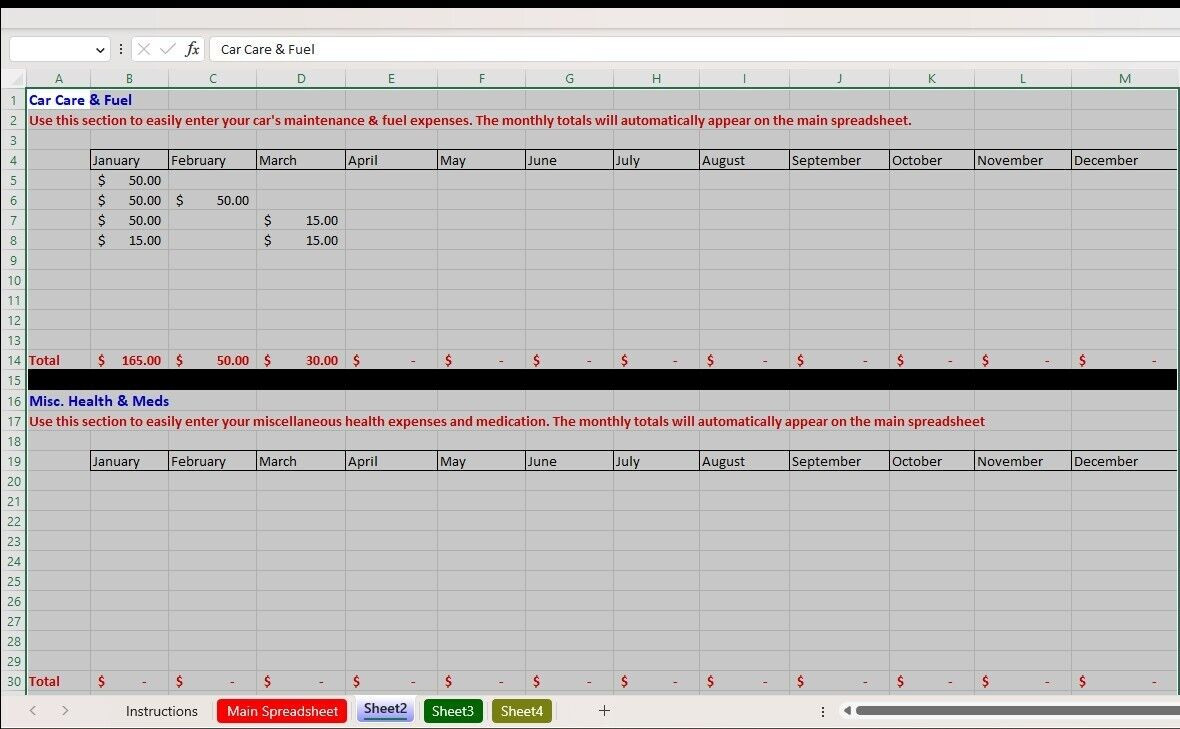 Deluxe Budget Tracker Excel Spreadsheet, PC or Android +FREE Checkbook Register