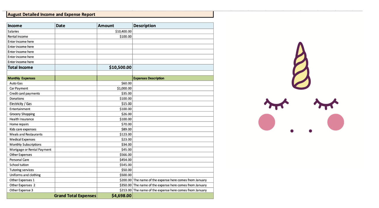 Pink Unicorns | Dave Ramsey-Inspired Budget | Digital Download
